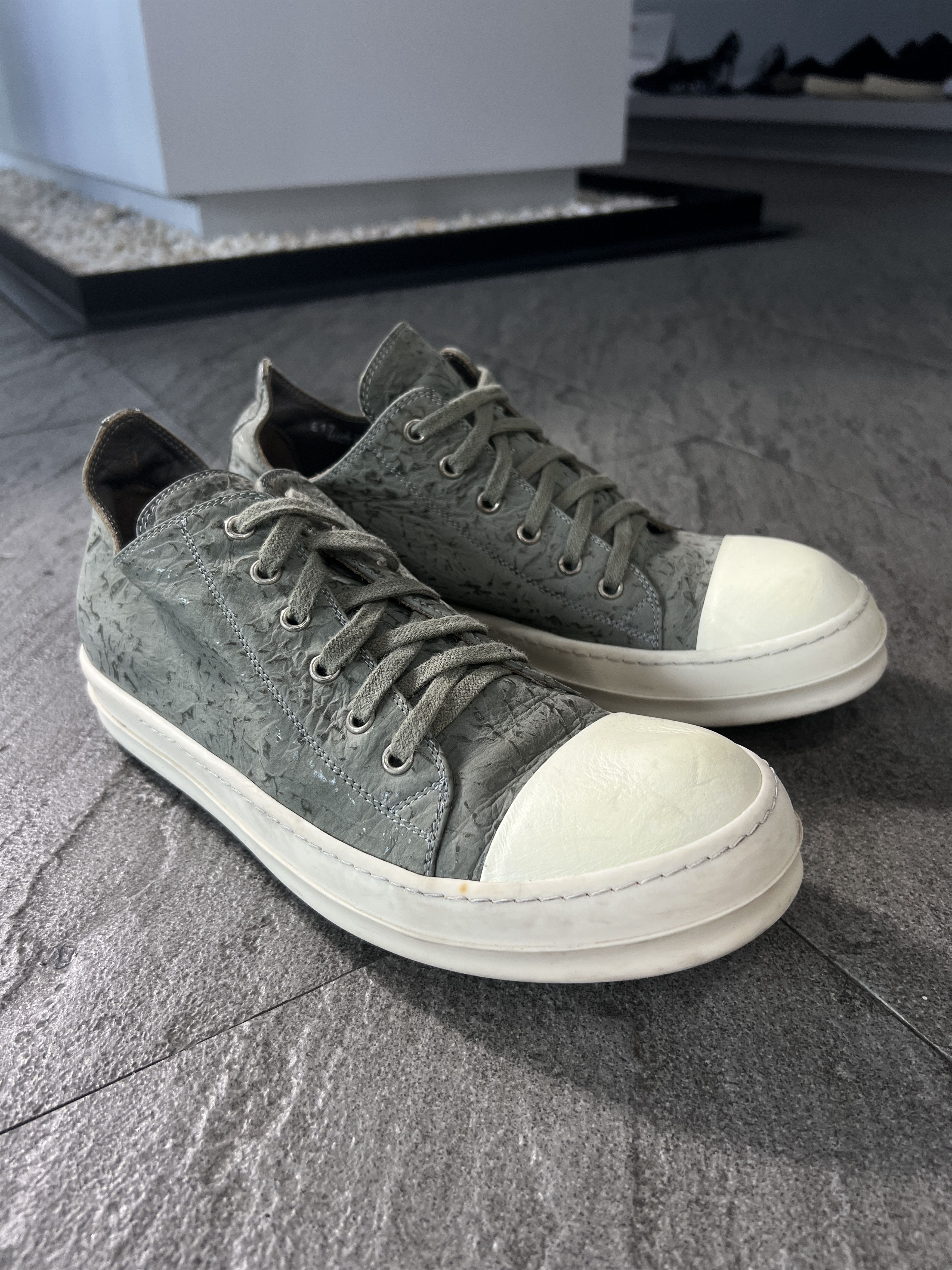 Rick Owens Rick Owens Ramones Low Top Grey Leather Sneakers EU41.5 Size US 8.5 / EU 41-42 - 2 Thumbnail