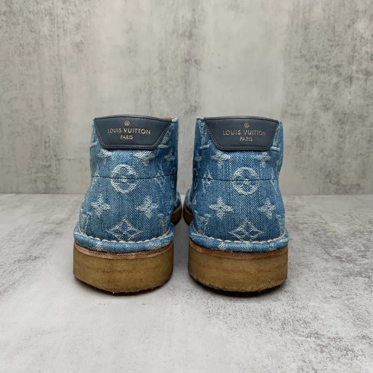 Louis Vuitton LV blue denim monogram short boots US 5.5 95new Size US 5.5 / EU 38 - 5 Thumbnail