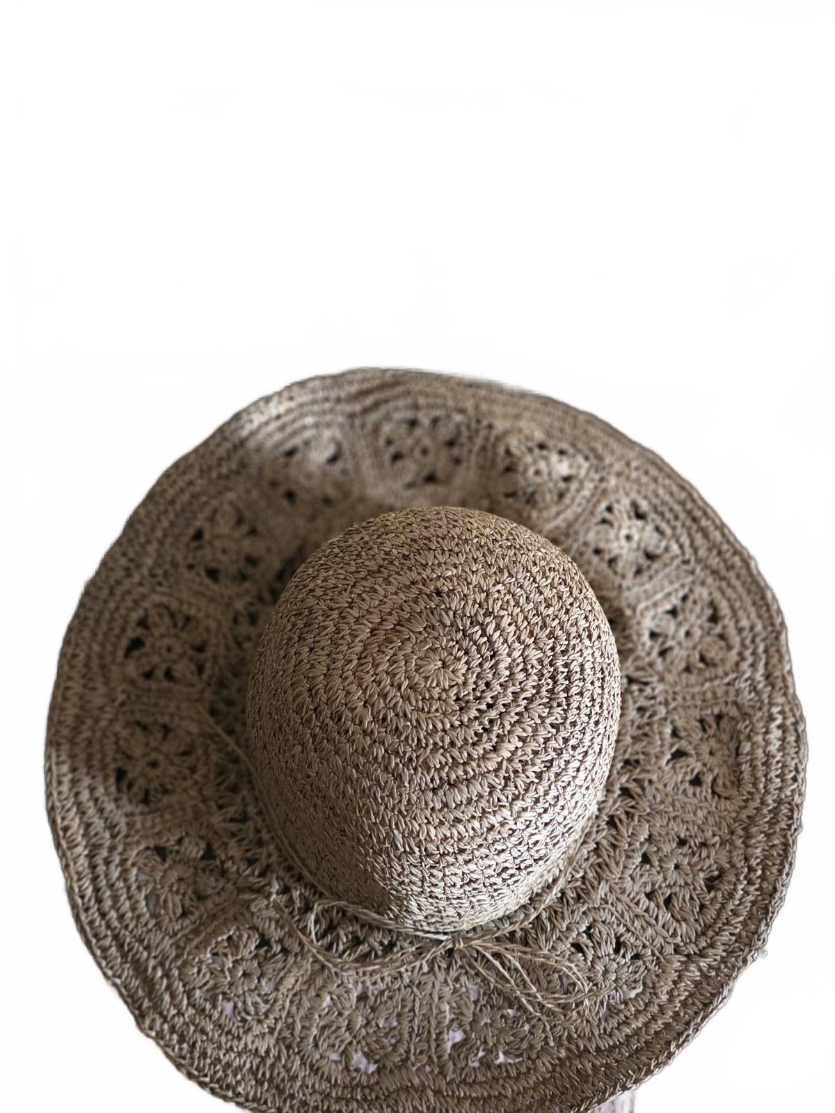 Other Tropical Trends Straw Sun Hat Floral Brim One Size Boho Fun Size ONE SIZE - 7 Thumbnail