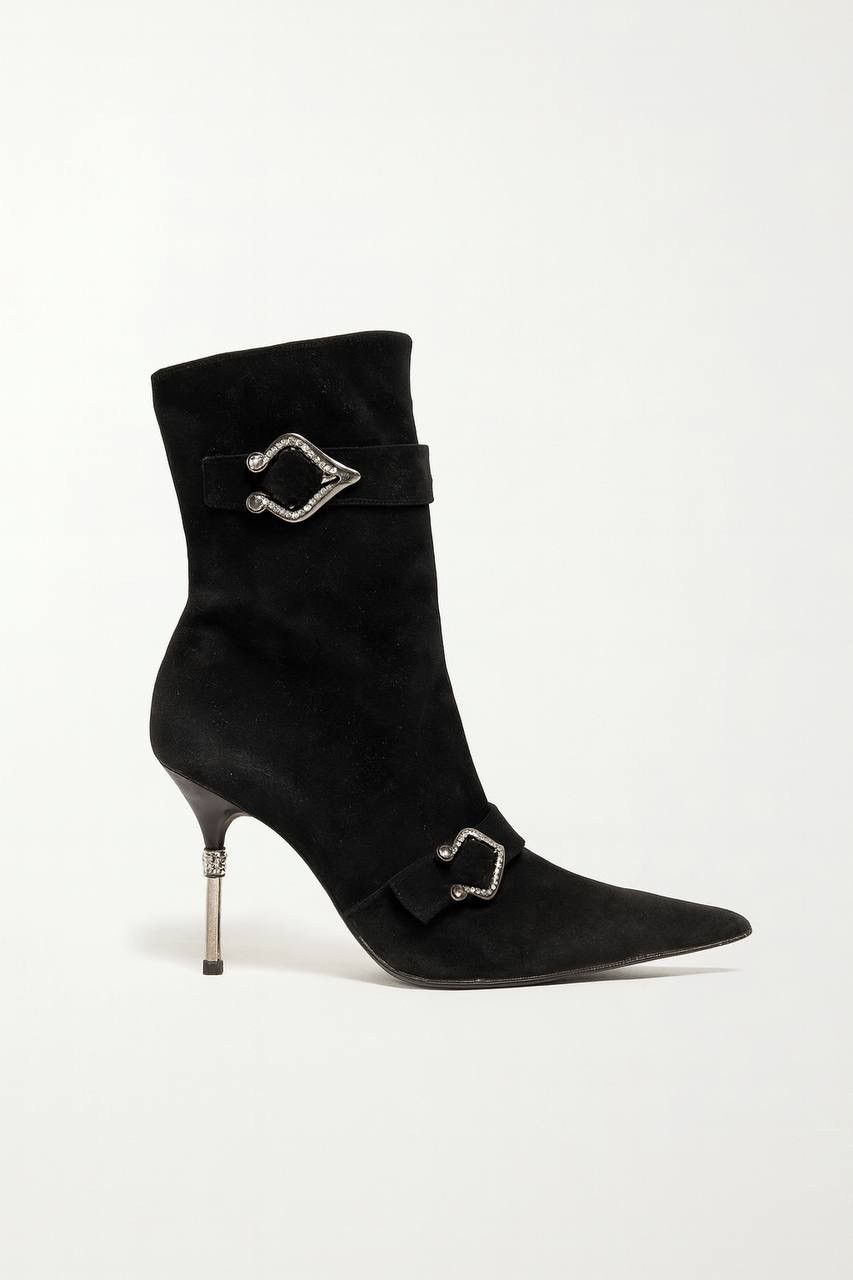 Gucci 1960/70 GUCCI MADE IN ITALY BLACK SUEDE BOOTS HEELS SIZE 38 Size US 8 / IT 38 - 2 Thumbnail