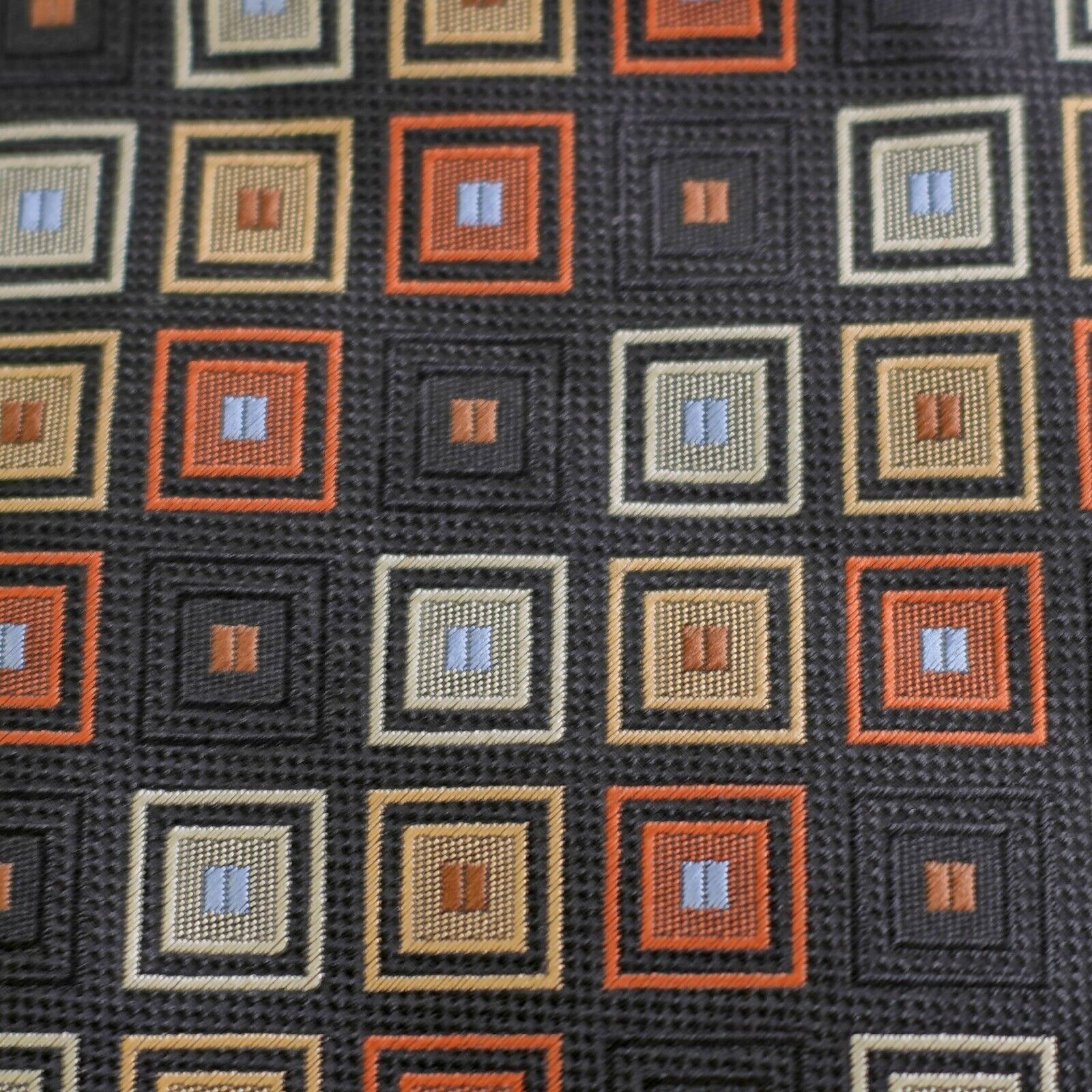 Vintage Chereskin Black Tan Brown Geometric Polyester Short Tie Size ONE SIZE - 2 Thumbnail