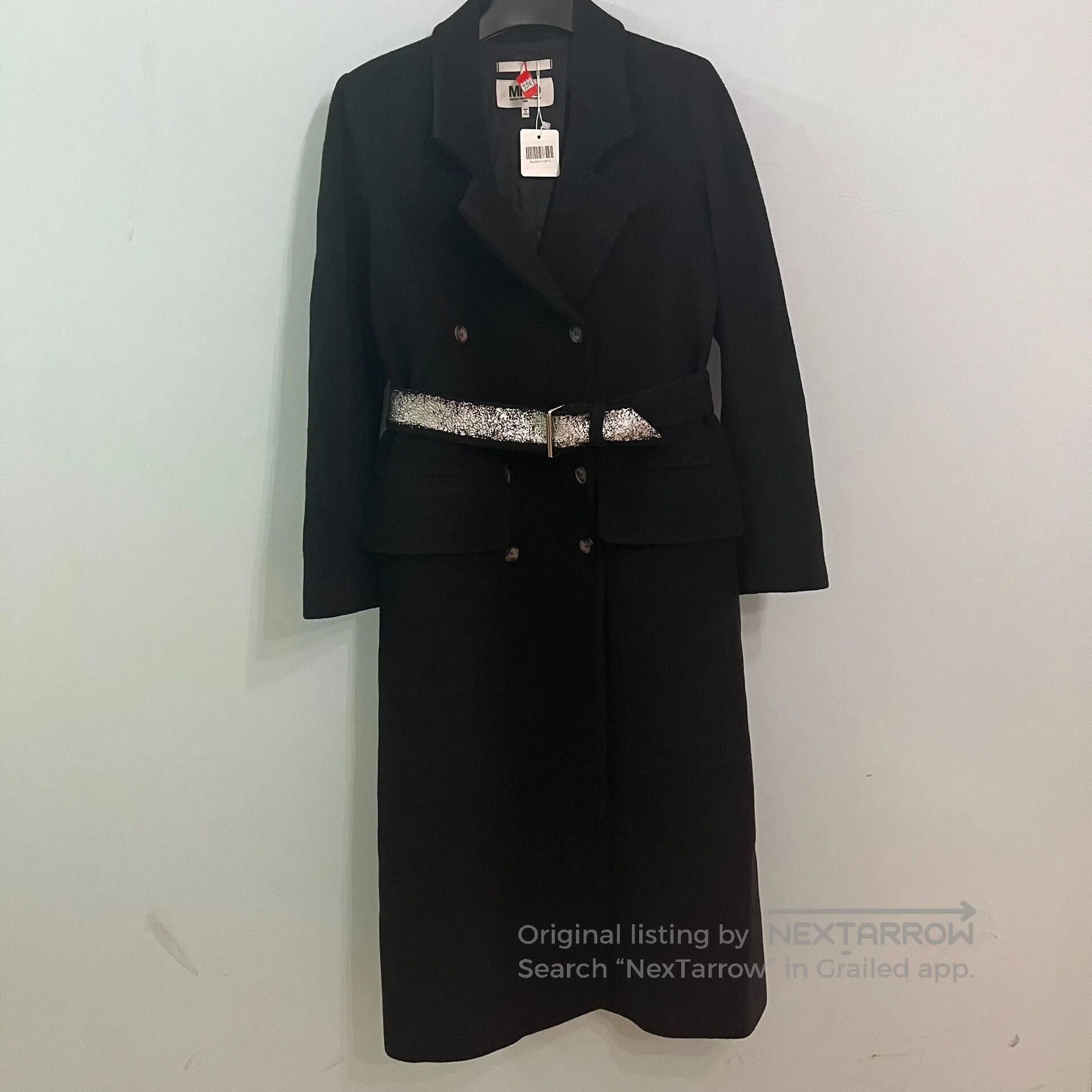 MM6 MM6 Black Graffiti Belt Wool Coat. Size S / US 4 / IT 40 - 1 Thumbnail