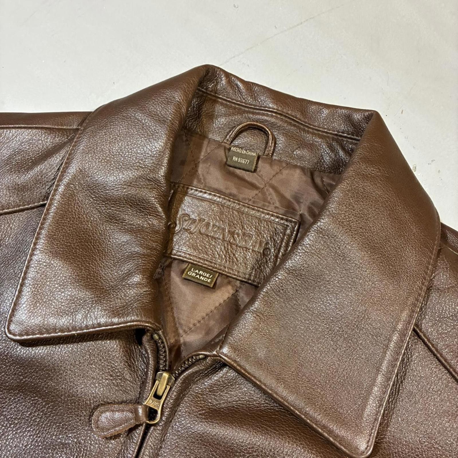 St. Johns Bay Vintage 90s St. Johns Bay Brown Leather Blazer Jacket Size US XL / EU 56 / 4 - 2 Thumbnail