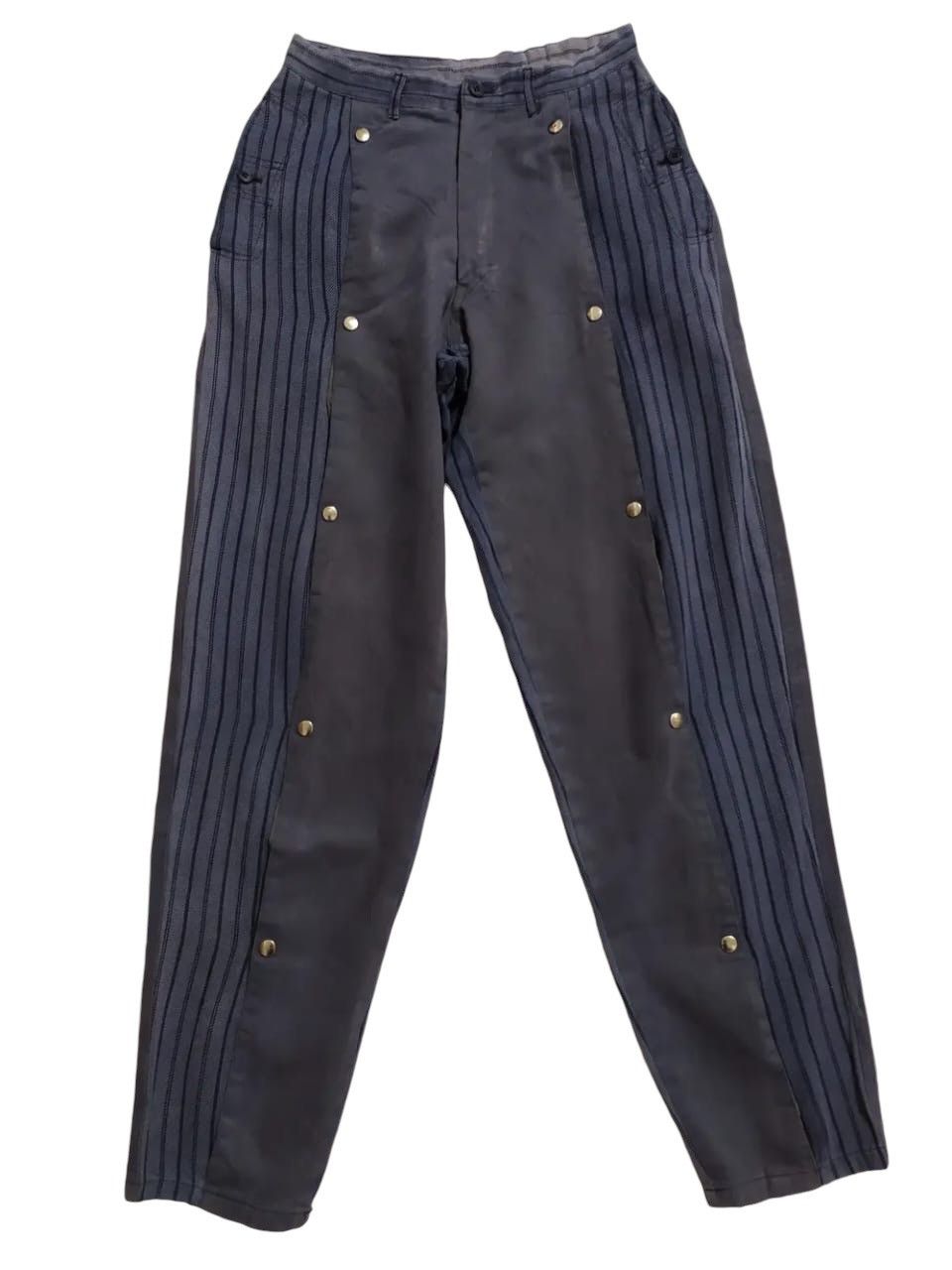 Japanese Brand Buso Uomo Nice Design Mid Button Stripe Pants Size US 27 - 1 Thumbnail