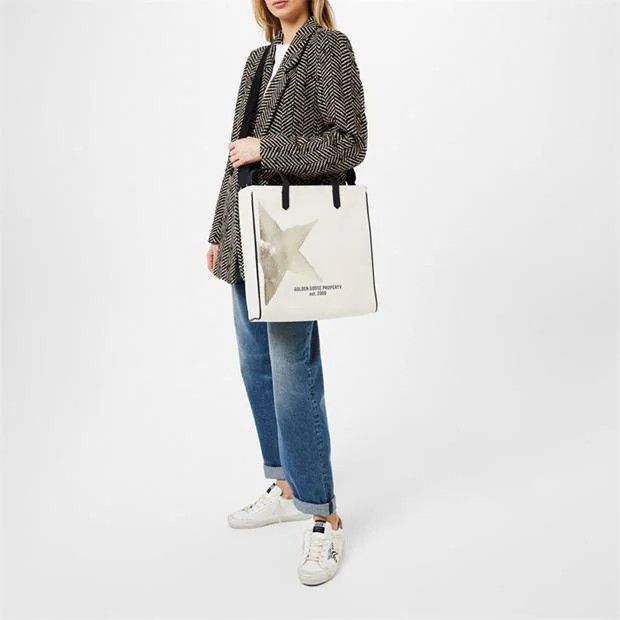 Golden Goose o1g2r1mq1024 Size: OS / Tote Bag in White & Gold Size ONE SIZE - 6 Thumbnail