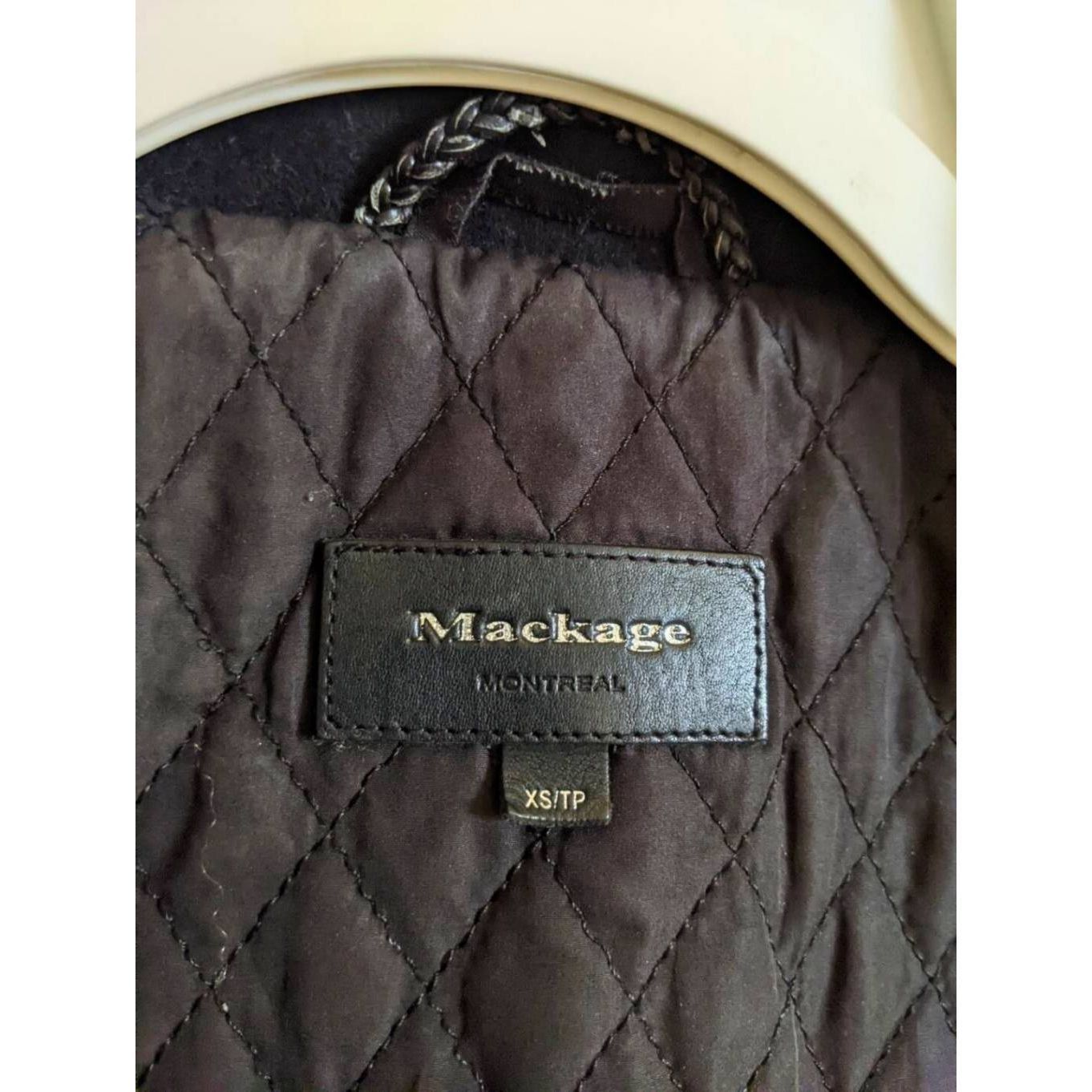 Mackage Mackage Wool Leather Sleeve Coat XS Black Moto Style Jacket Size XS / US 0-2 / IT 36-38 - 4 Thumbnail
