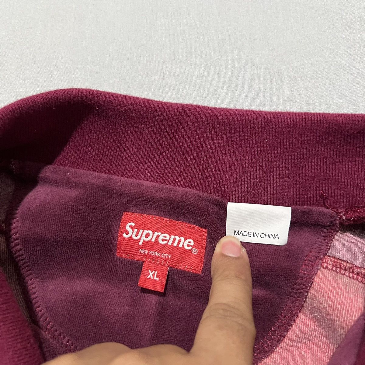 Supreme Supreme Floral Patchwork Velour L/S Polo Cardinal Size US XL / EU 56 / 4 - 8 Thumbnail