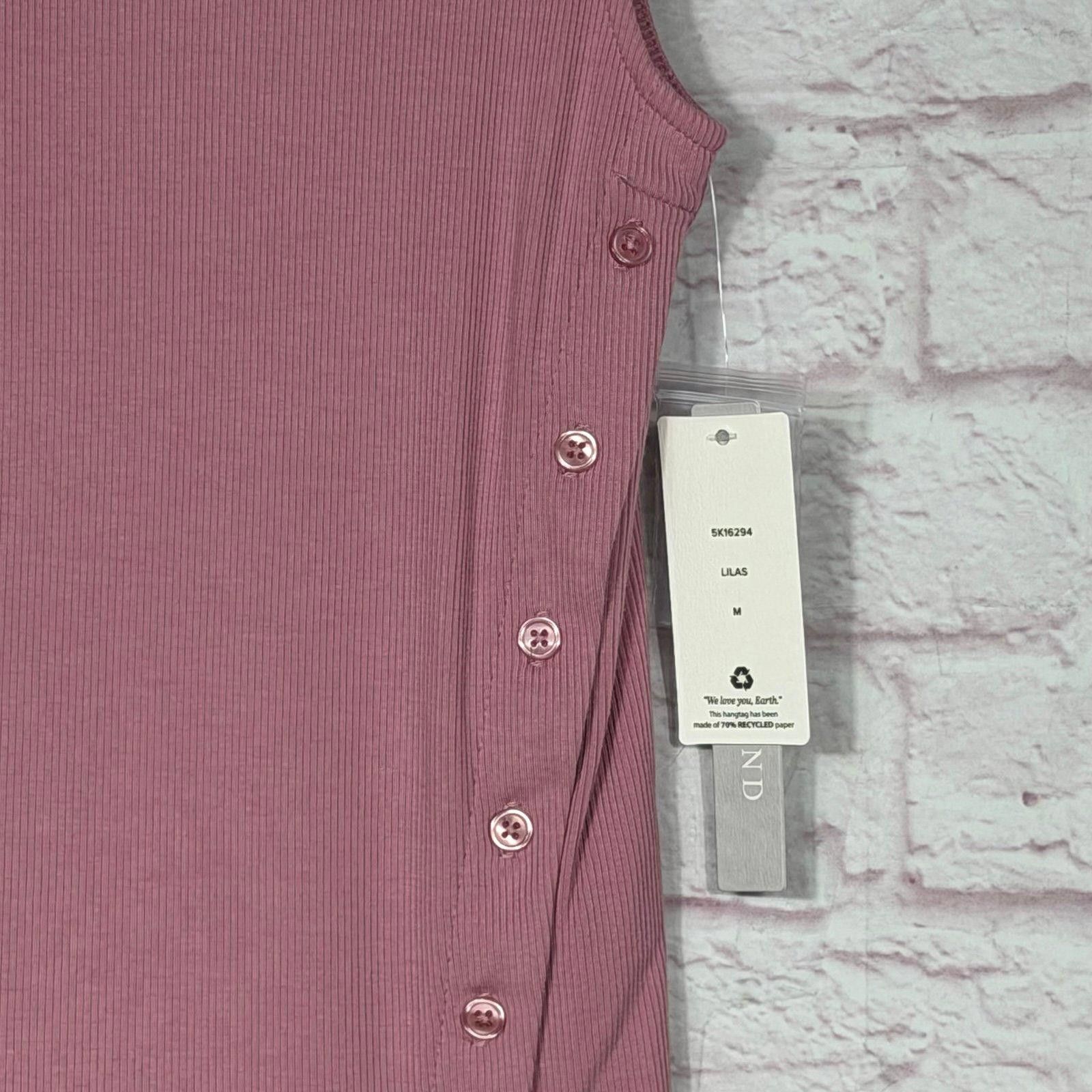 Other Pink Rose Modal Blend Tank Top with Side Buttons Medium NWT Size M / US 6-8 / IT 42-44 - 2 Thumbnail