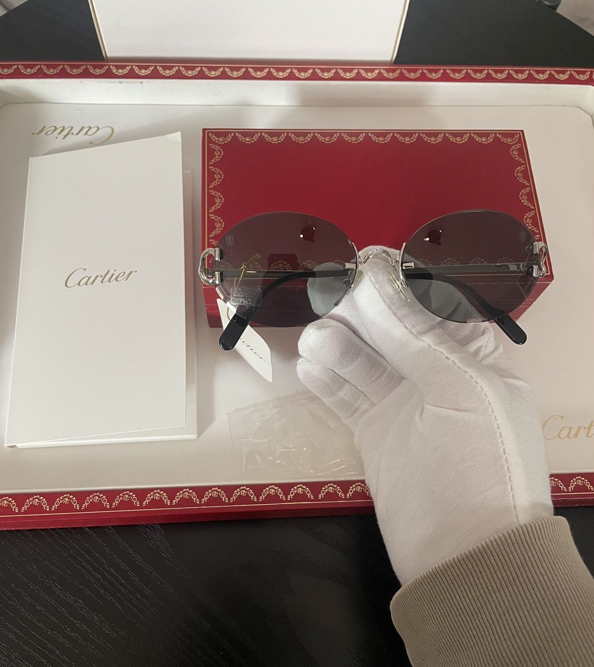 Cartier × Vintage Deadstock Vintage Cartier Scala Sunglasses (Full Set) Size ONE SIZE - 1 Thumbnail