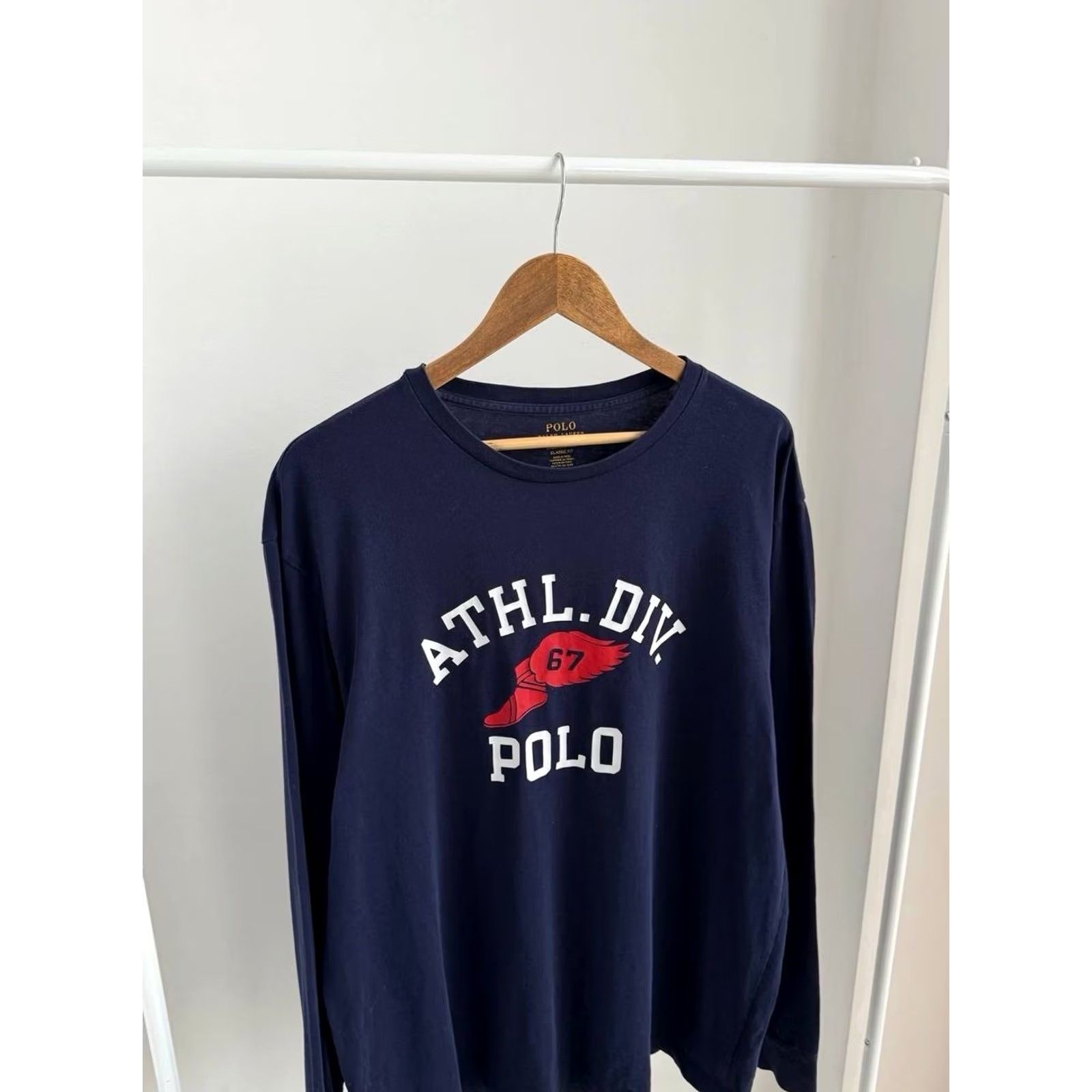 Polo Ralph Lauren VINTAGE Polo Ralph Lauren ATHL.DIV. POLO 67 Long Sleeve Blue Shirt L Men Size US L / EU 52-54 / 3 - 3 Thumbnail