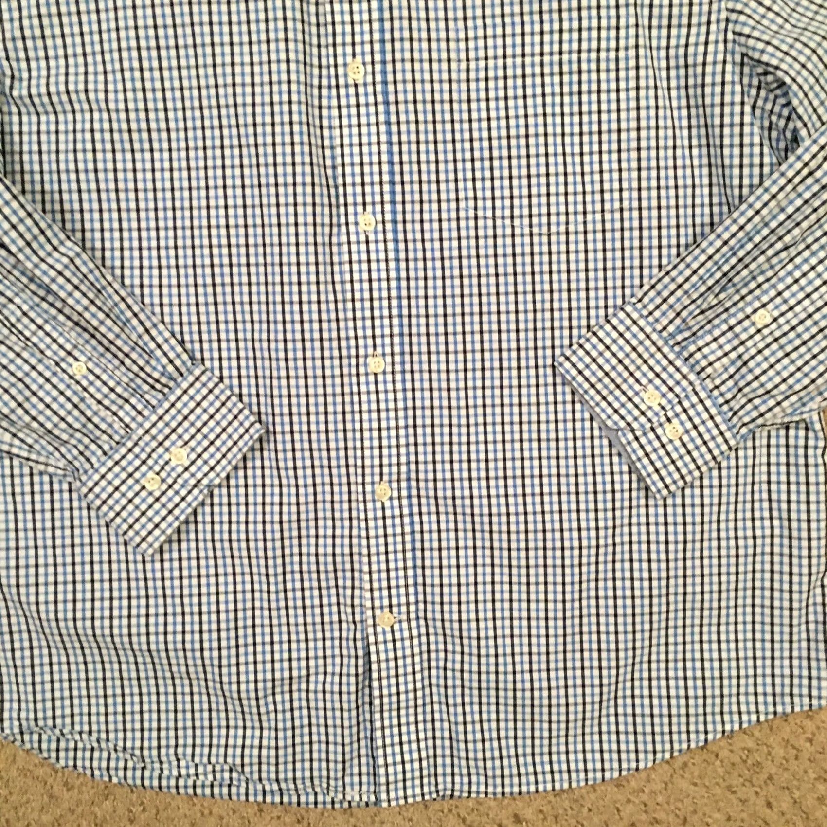 Izod IZOD Shirt Mens XL Blue Plaid Long Sleeve Button Up Size US XL / EU 56 / 4 - 4 Thumbnail