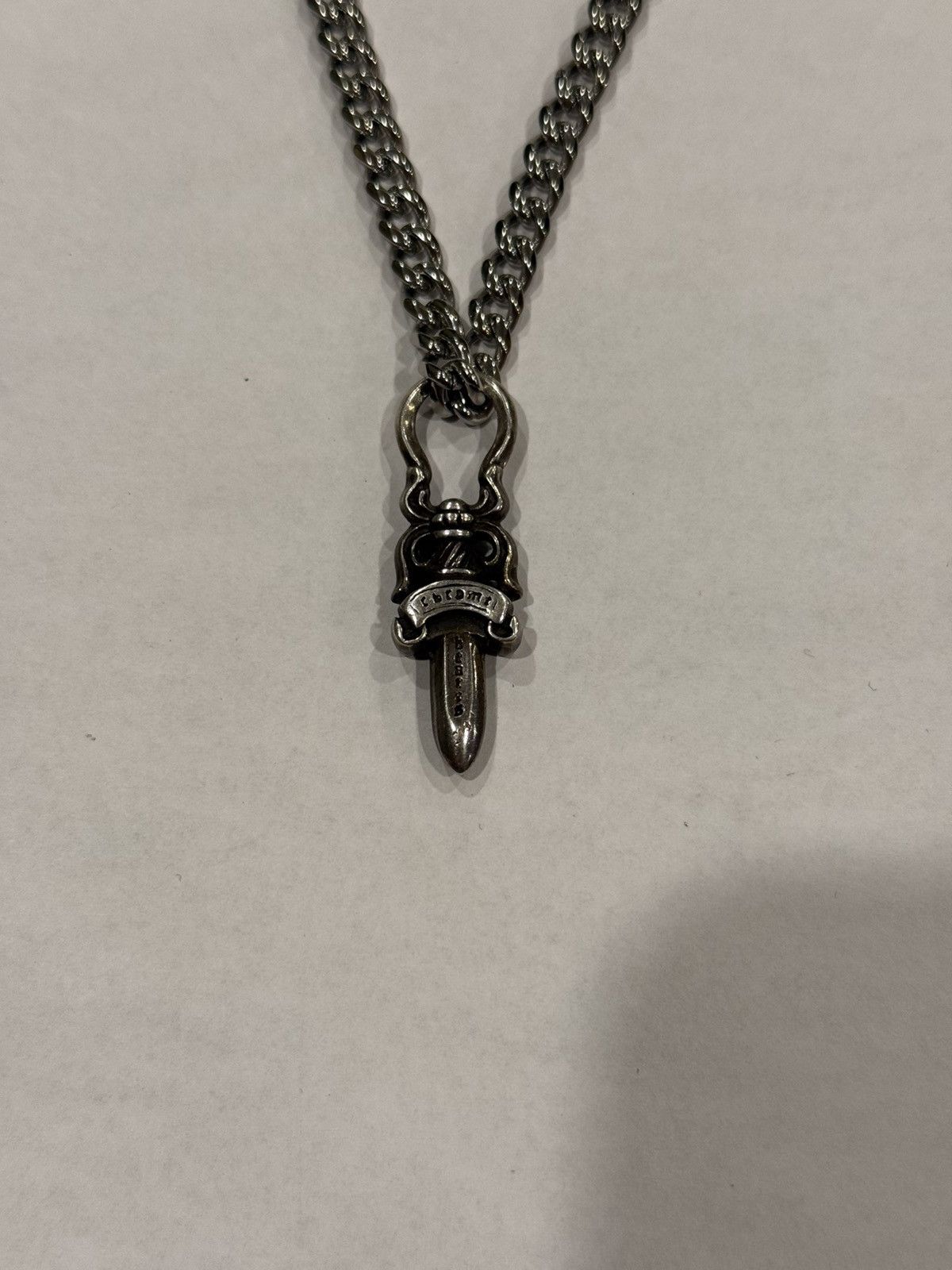 Chrome Hearts Chrome Hearts Dagger Pendant Cuban Link Chain Necklace 925 Size ONE SIZE - 3 Thumbnail