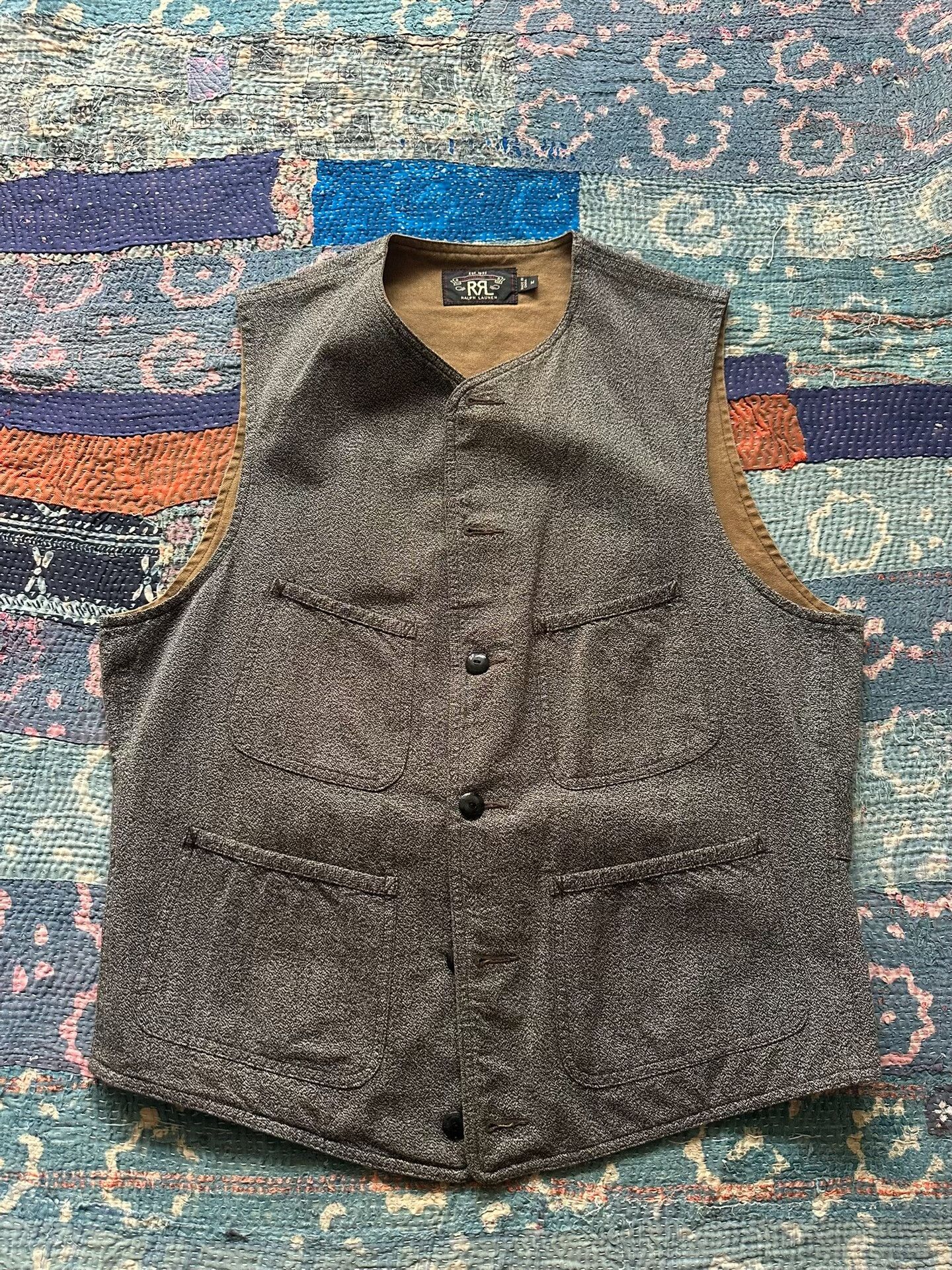 RRL Ralph Lauren gray rrl pepper salt vest size M Size US M / EU 48-50 / 2 - 1 Thumbnail