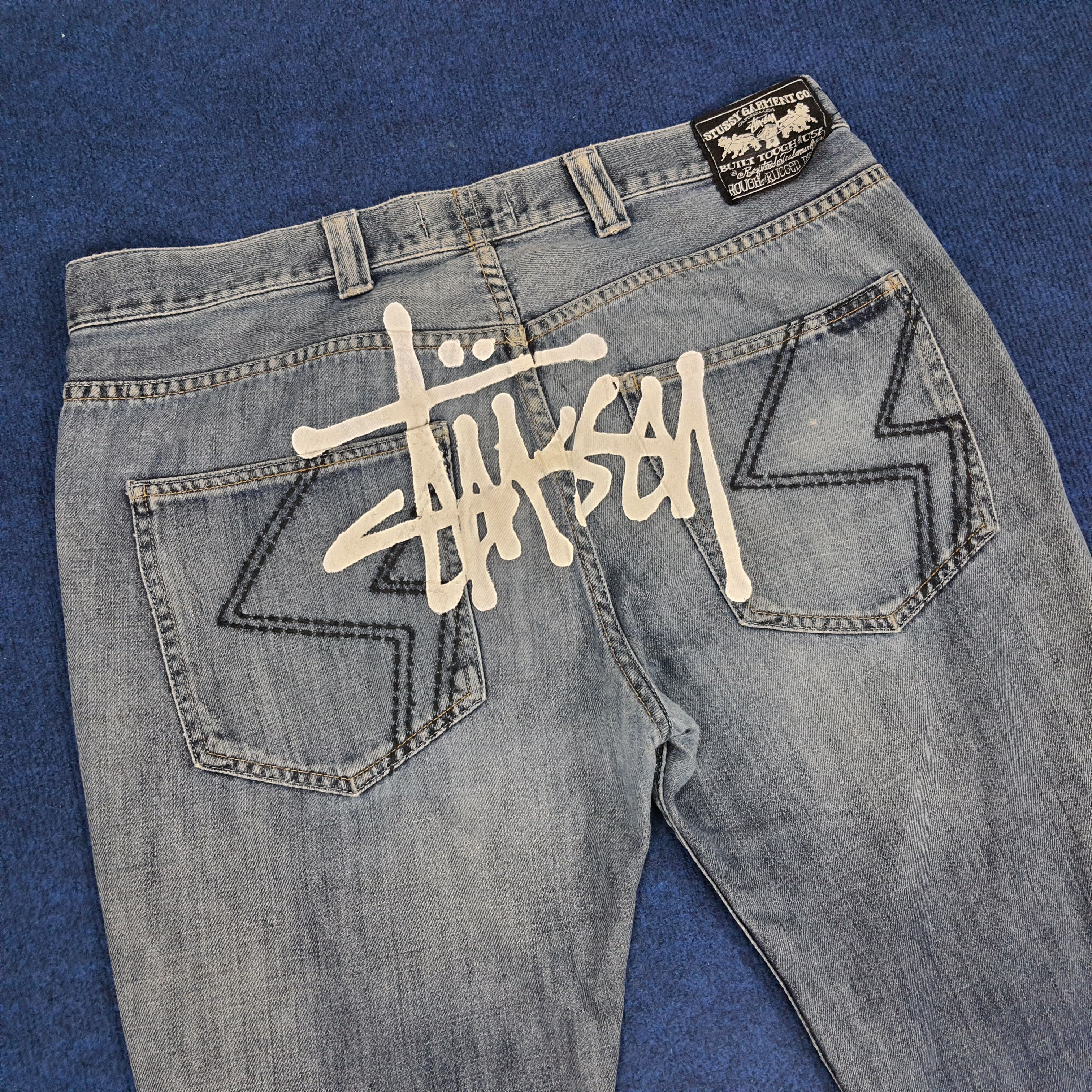 Stussy × Vintage Vintage Stussy Custom Logo Streetwear Jeans Size US 36 / EU 52 - 2 Thumbnail