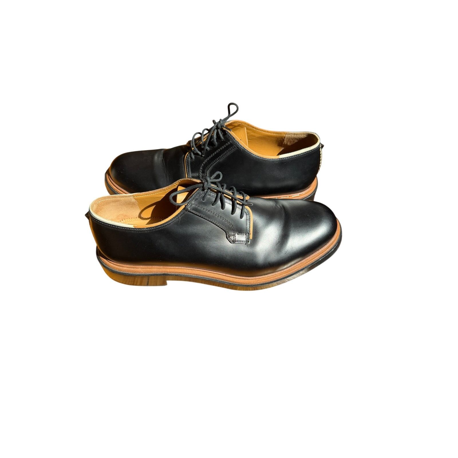 Valentino Valentino Garavani Black Leather B0990MY Derby Shoes Size US 10.5 / EU 43-44 - 2 Thumbnail