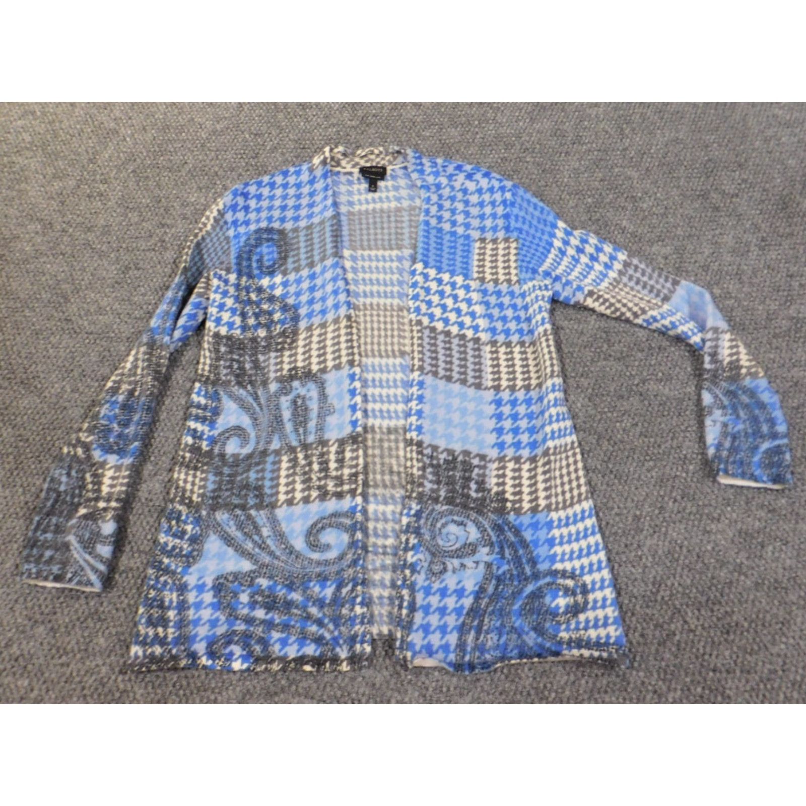 Talbots Talbots Sweater Cardigan Womens S Blue Wool Geometric Knit Geometric Vintage No Size S / US 4 / IT 40 - 4 Thumbnail