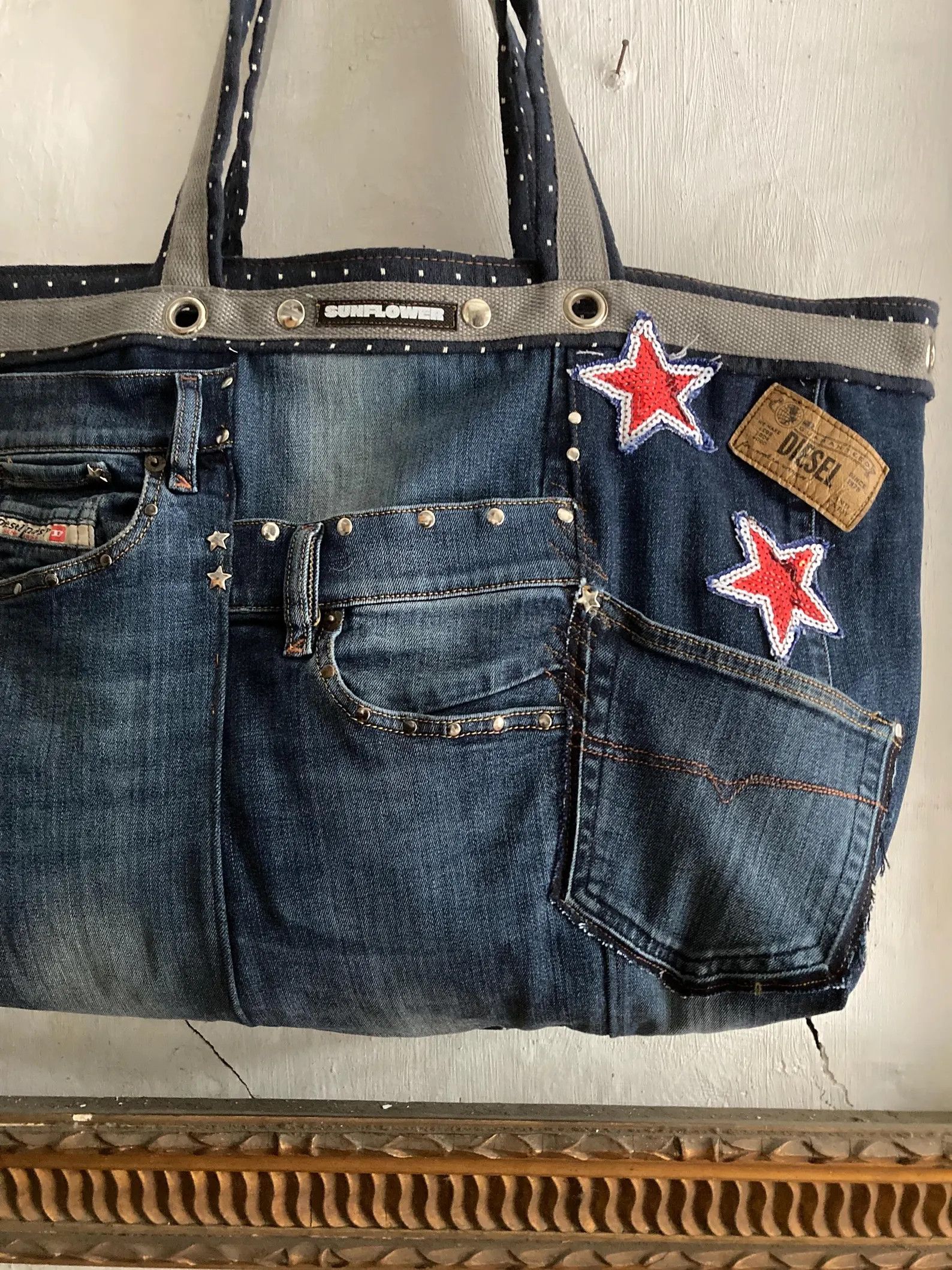 Diesel 90s Diesel upcycled tote bag by Sunflower Size ONE SIZE - 7 Thumbnail