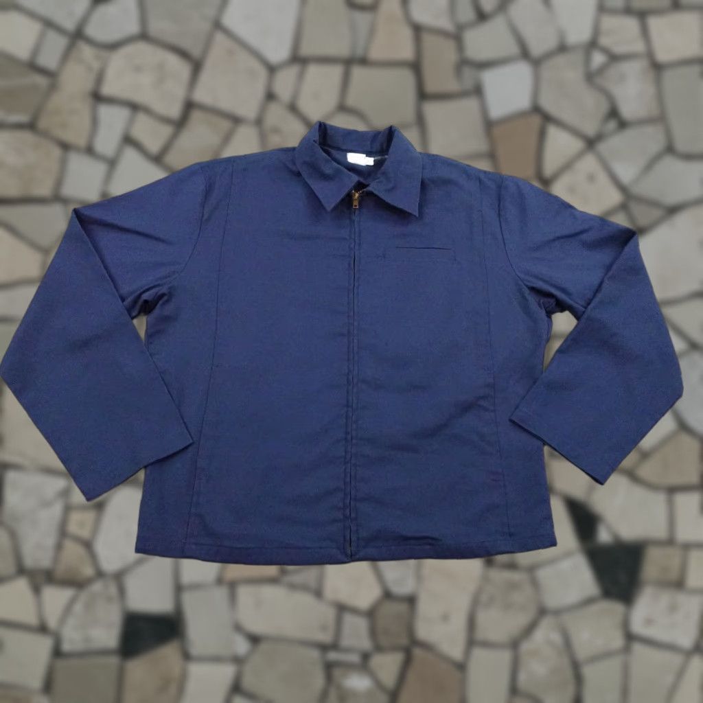 VINTAGE Workrite Uniforms Jacket Mens 42 Blue Bomber Coat Utility Zip Up 60s