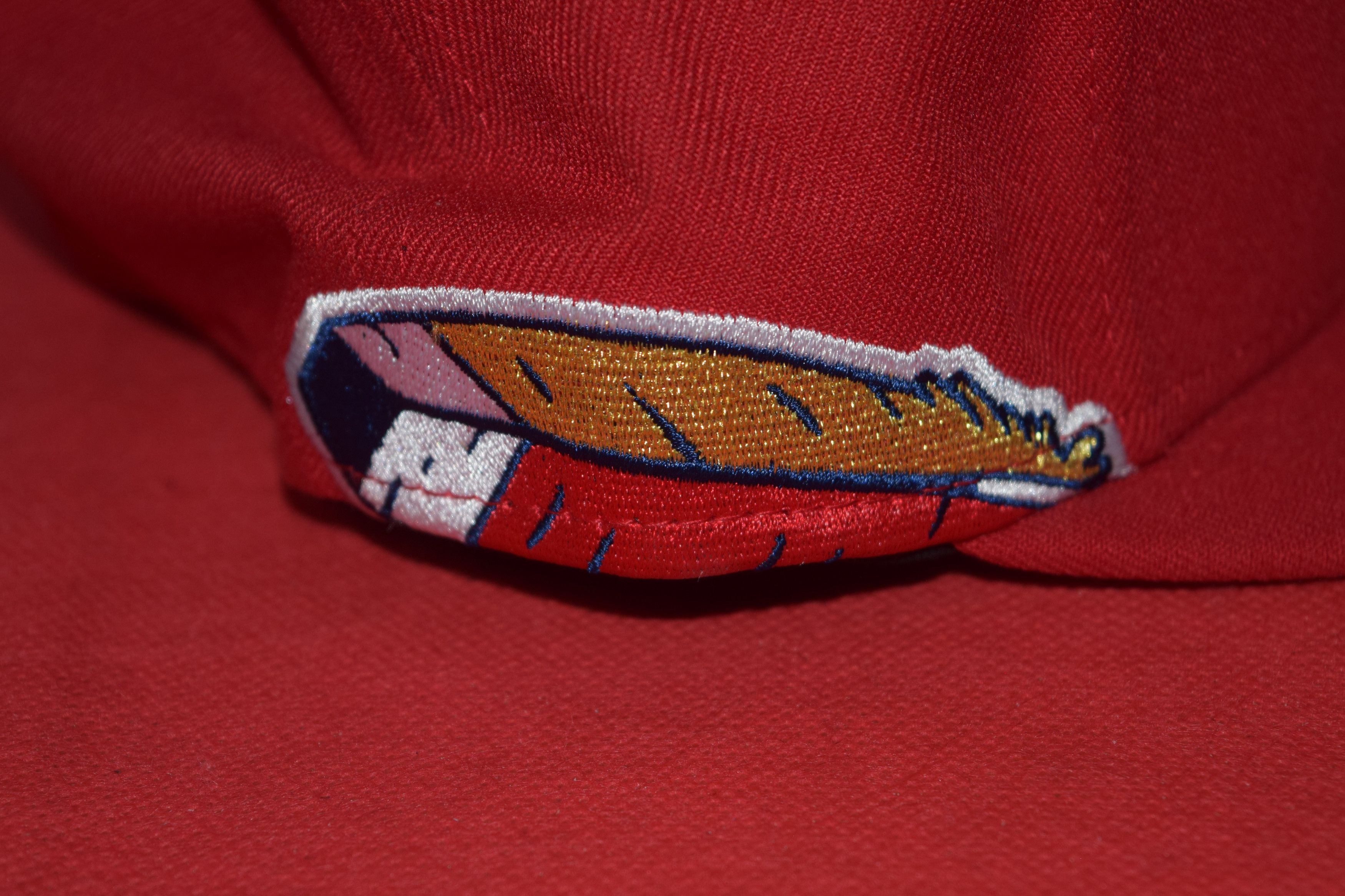 New Era New Era Cleveland Indians Chief Wahoo Red Feather Hat Size ONE SIZE - 7 Thumbnail