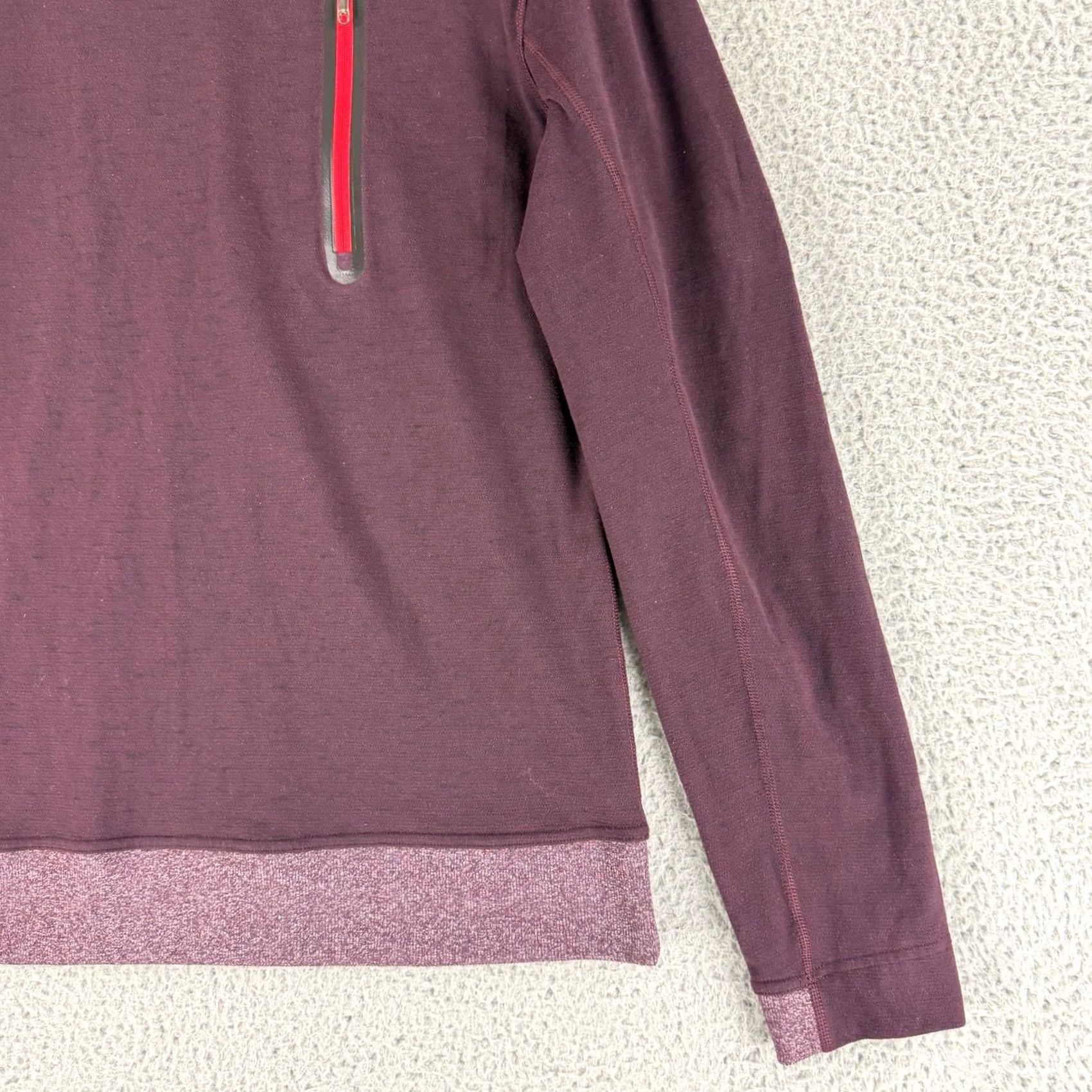 Lululemon Lululemon Sweatshirt Mens Medium Burgundy Zip Pocket Crew Neck Athletic All Seasons Size US M / EU 48-50 / 2 - 3 Thumbnail
