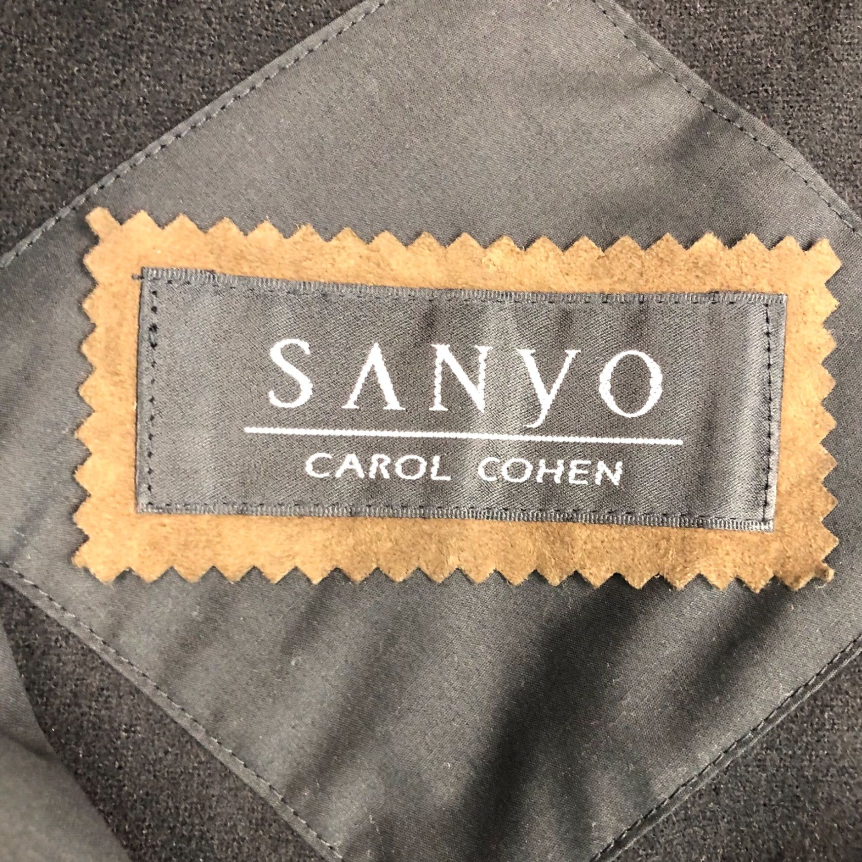 Vintage Sanyo Women's Coat Double-Breasted Belted Black MEDIUM Size M / US 6-8 / IT 42-44 - 3 Thumbnail