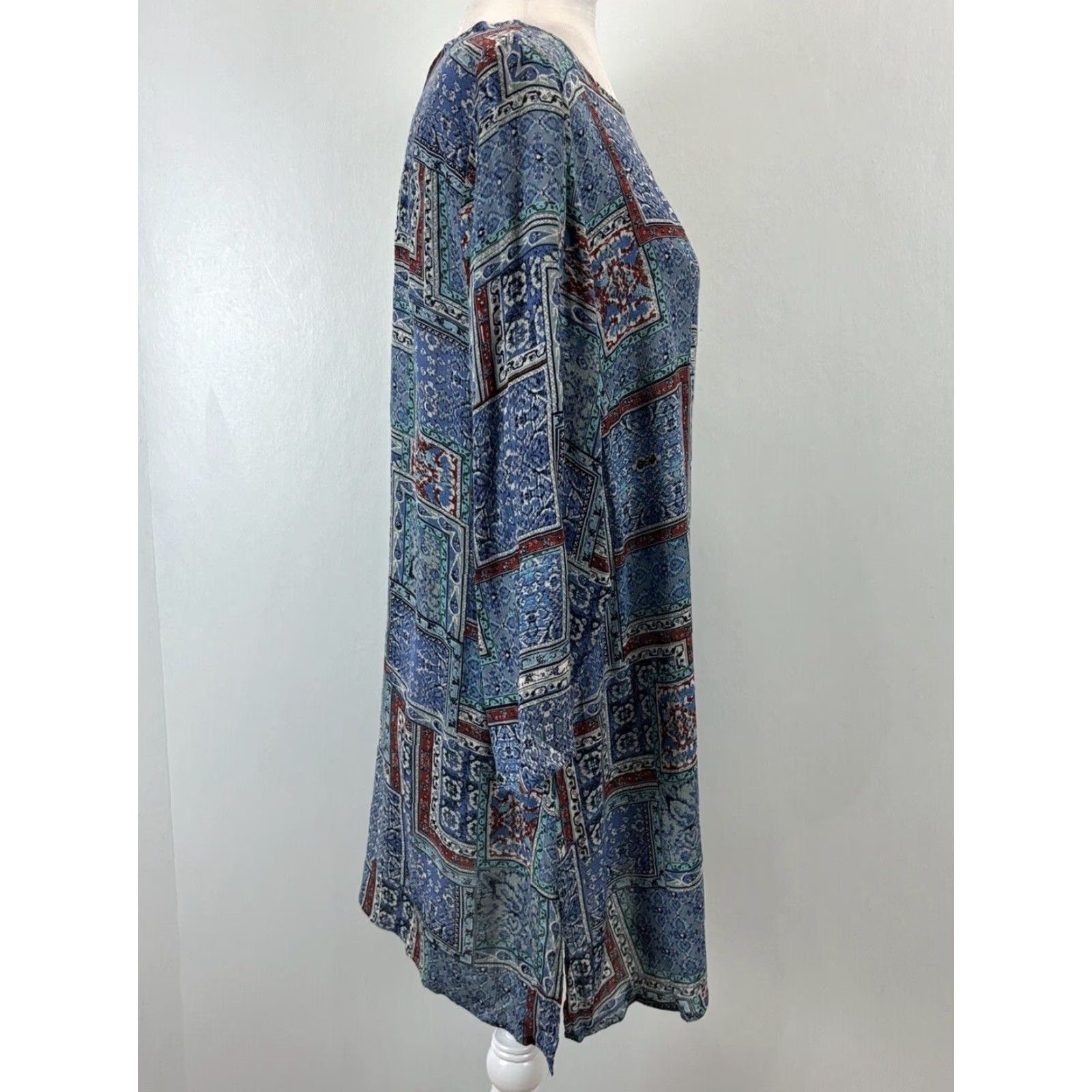 J. Jill J. Jill Multicolor Patchwork Print Tunic Top Womens Medium Lightweight Rayon Size M / US 6-8 / IT 42-44 - 4 Thumbnail
