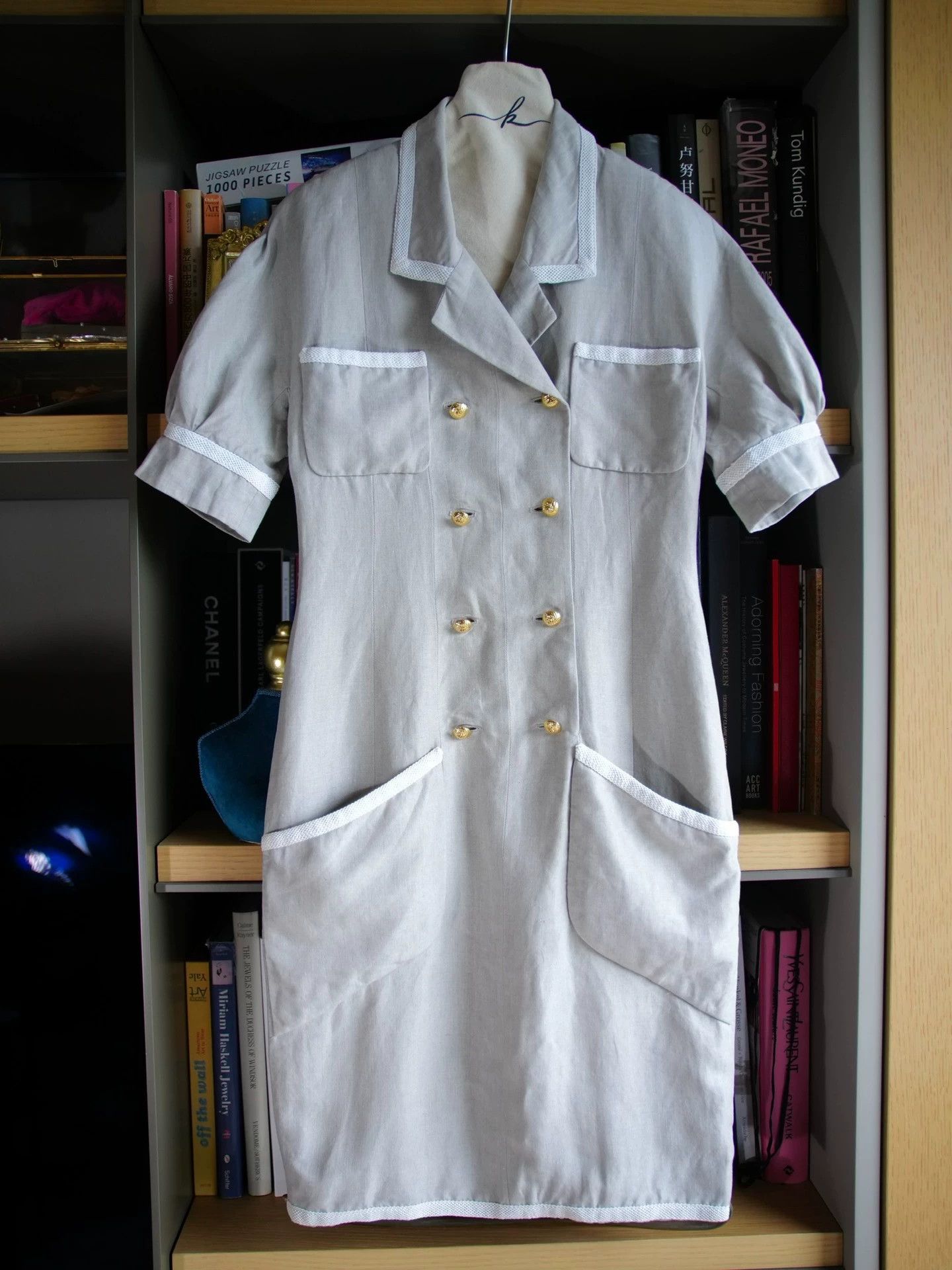 Chanel Chanel Vintage Gray Trimmed Linen Dress FR38 S/M Size S / US 4 / IT 40 - 2 Thumbnail