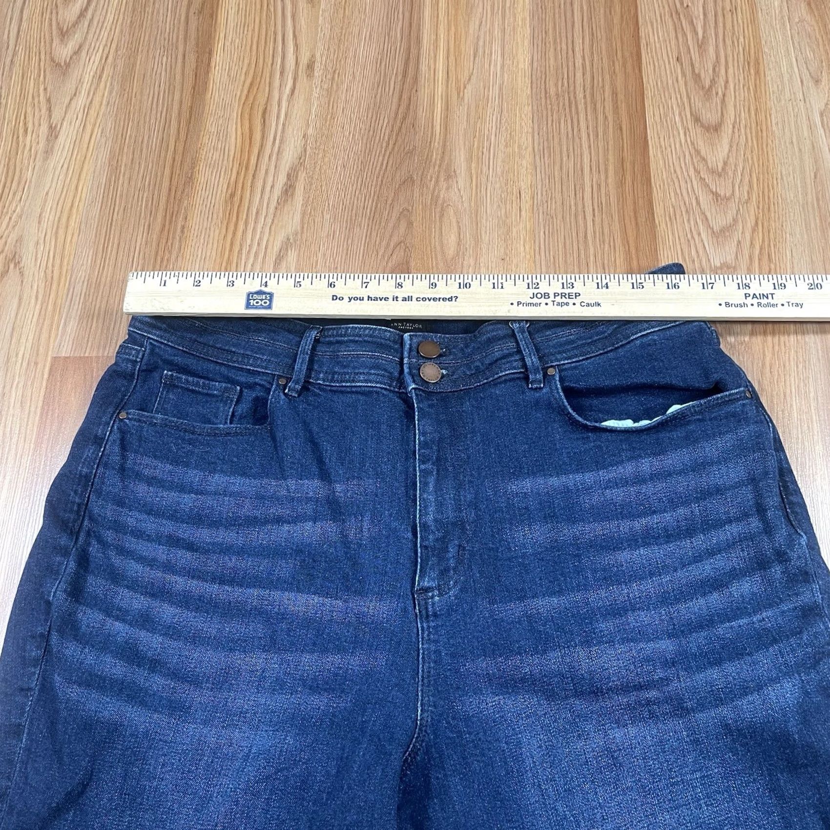 Ann Taylor Ann Taylor Jeans Womens 16 Blue Boyfriend Skinny Leg High Rise Stretch Denim Pants Size 38" / US 16 / IT 52 - 3 Thumbnail