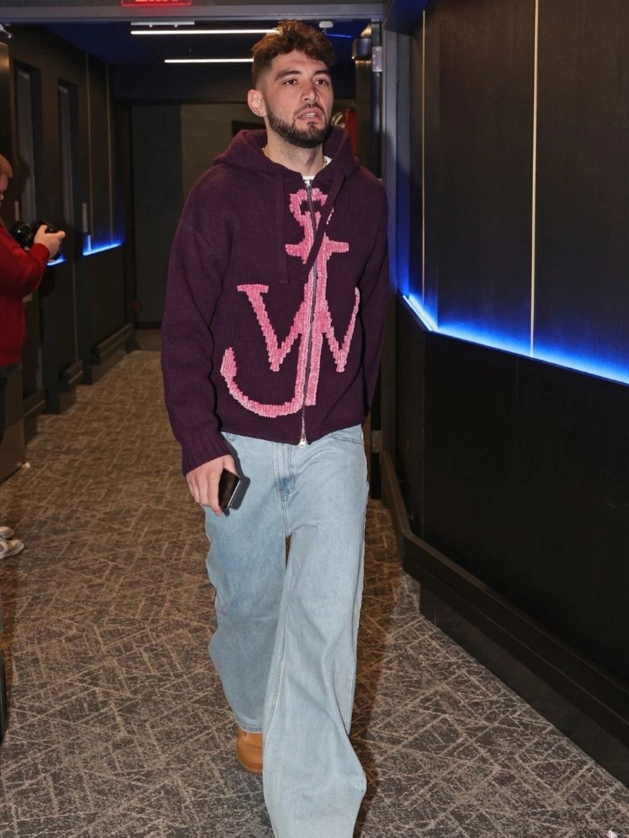 JW Anderson AW24 Purple Anchor zip knitted sweater hoodie Size US M / EU 48-50 / 2 - 11 Thumbnail