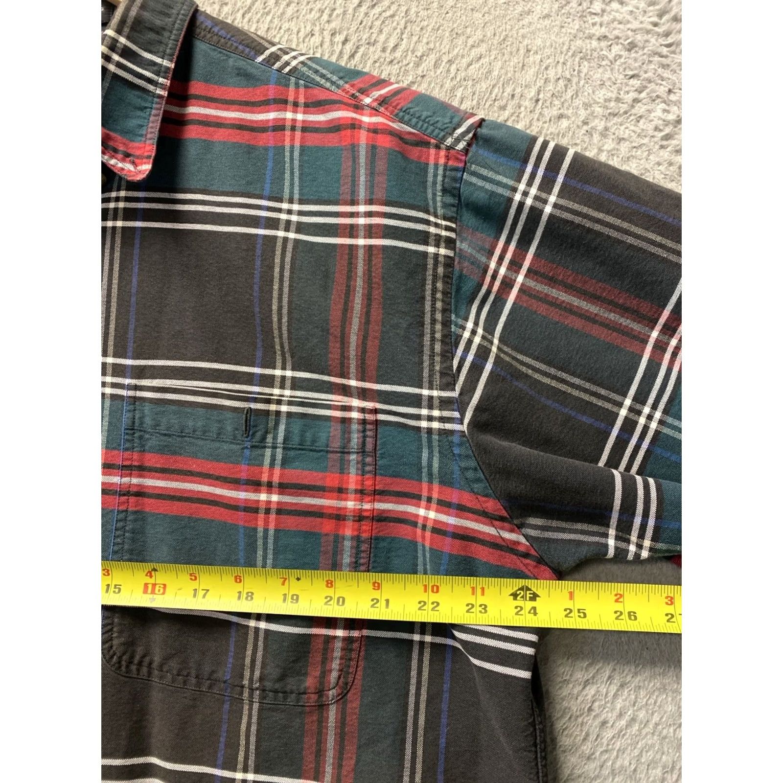 Roundtree & Yorke Roundtree & Yorke Button Down Shirt Mens L Short Sleeve Multicolor Twill Cotton-Polyester Button-Up Regular Fit Size US L / EU 52-54 / 3 - 4 Thumbnail