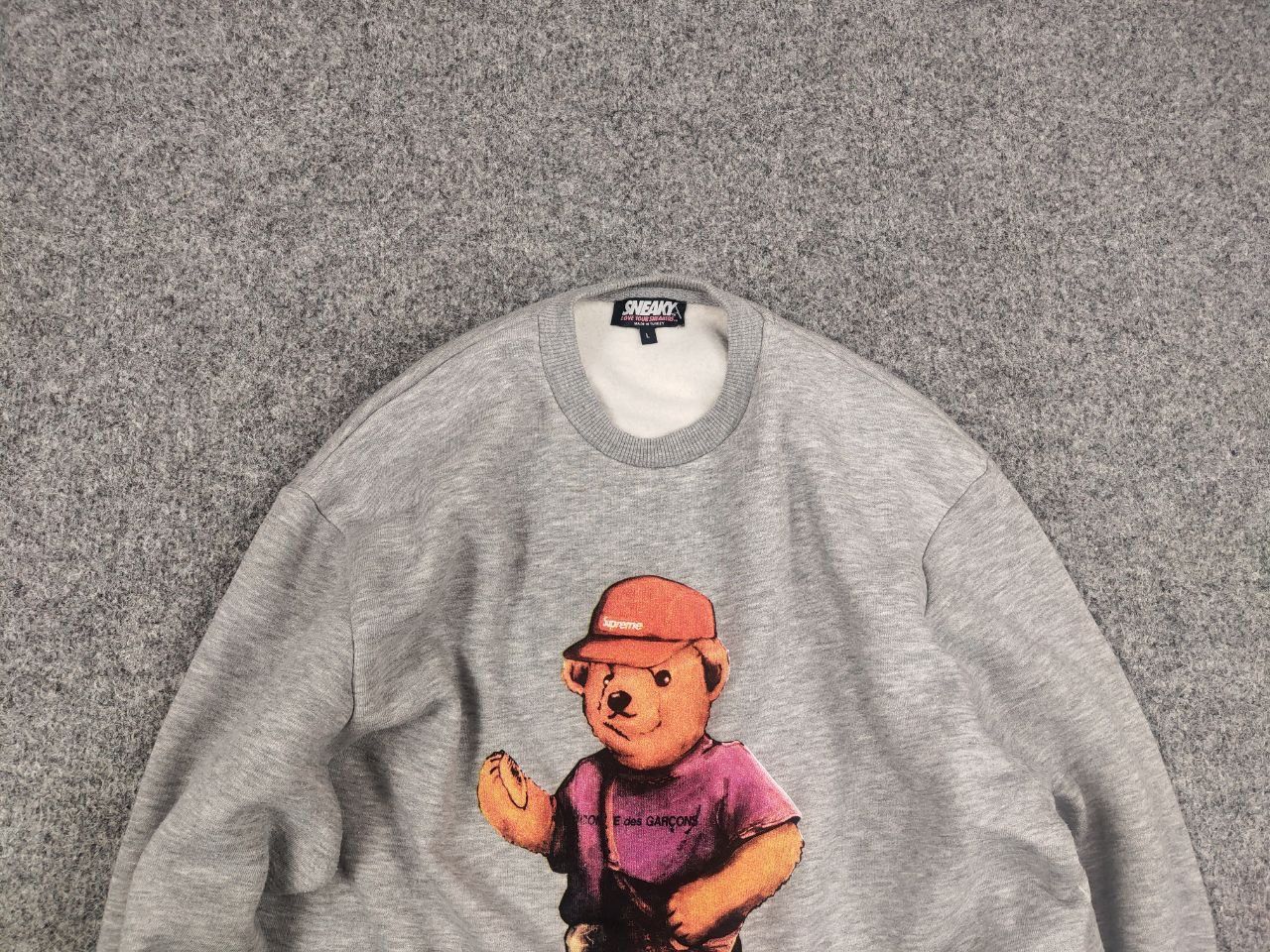 Vintage Sneaky Drip Bear Crew Chek Gray Sweatshirt Supreme Style Size US M / EU 48-50 / 2 - 4 Thumbnail