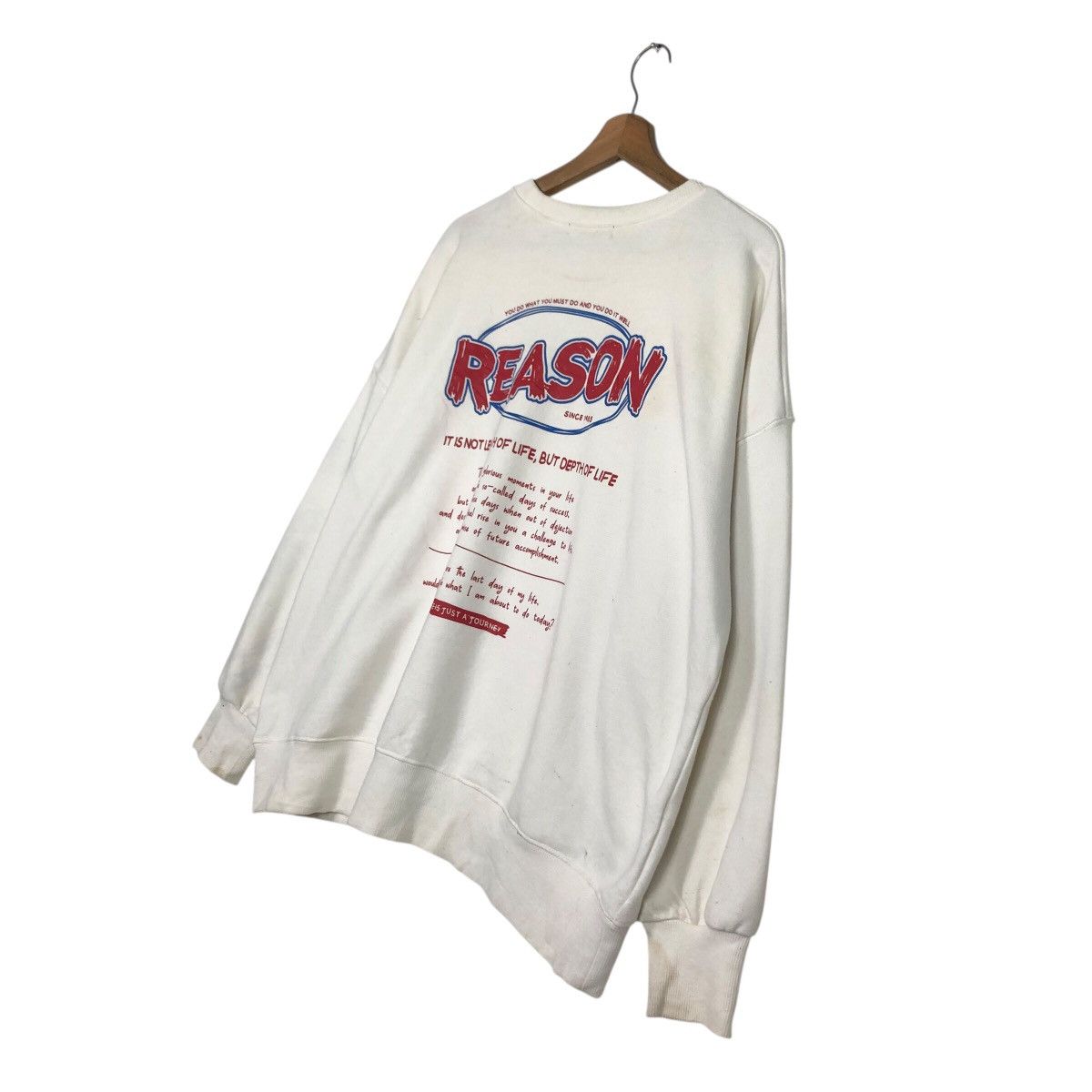 Japanese Brand 📌Vintage Sweatshirt Streetwear Style Reason Spell Out Size US M / EU 48-50 / 2 - 11 Thumbnail