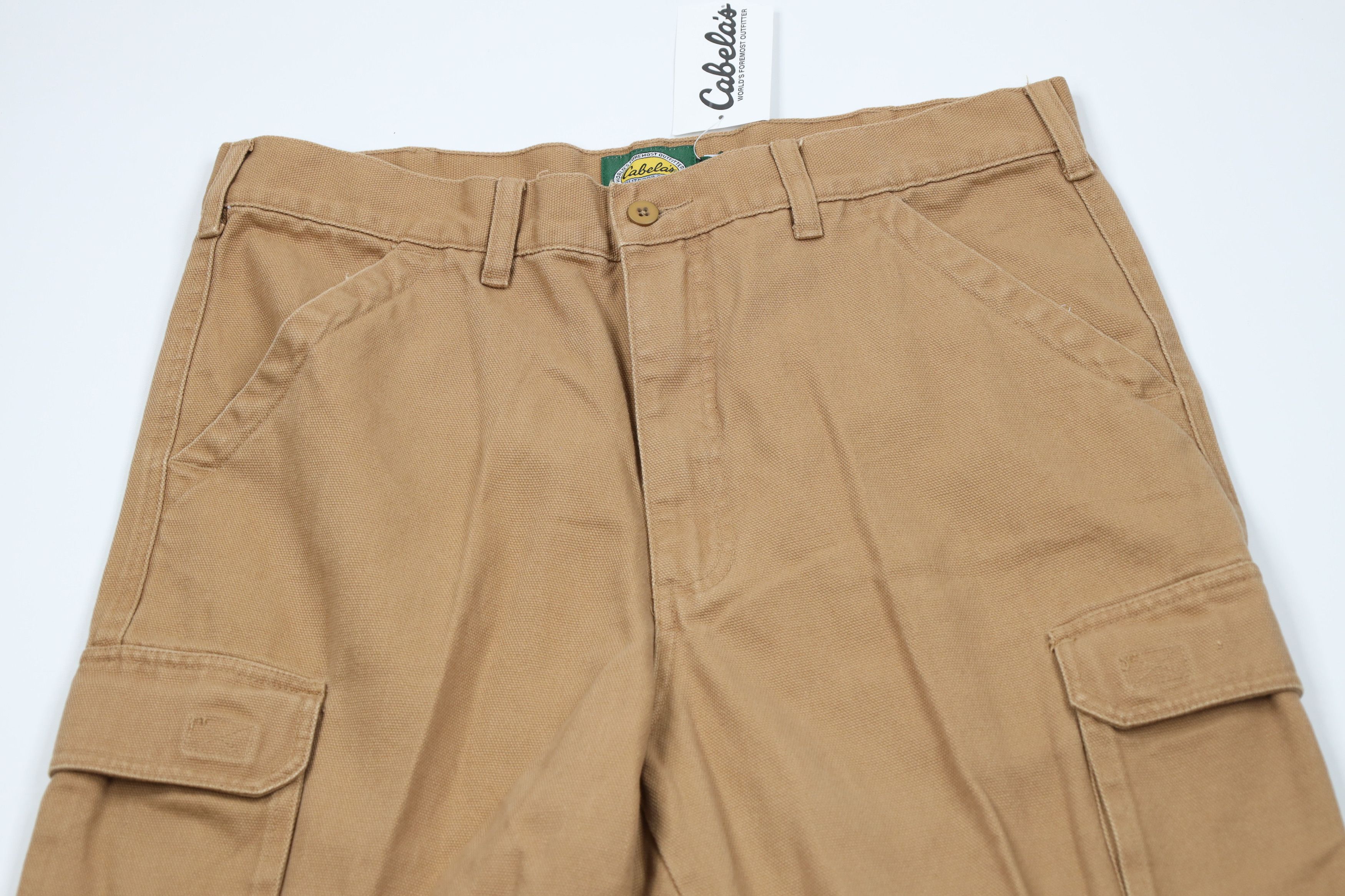 Cabelas Deadstock Vintage Cabelas Wide Leg Cargo Pants Brown Cotton Size US 34 / EU 50 - 2 Thumbnail