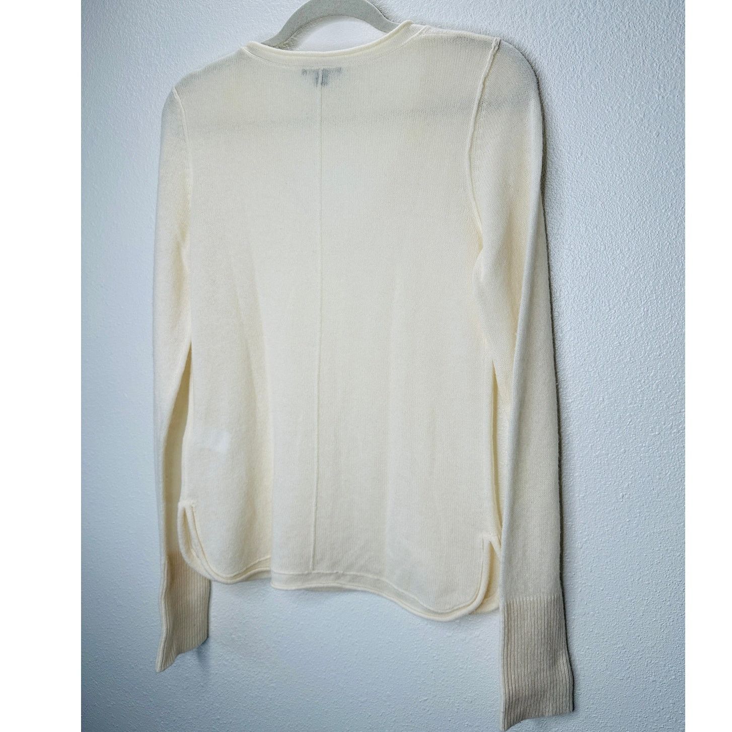 James Perse James Perse Cream Long Sleeve V Neck Cashmere Sweater 4 / XL Size XL / US 12-14 / IT 48-50 - 9 Thumbnail