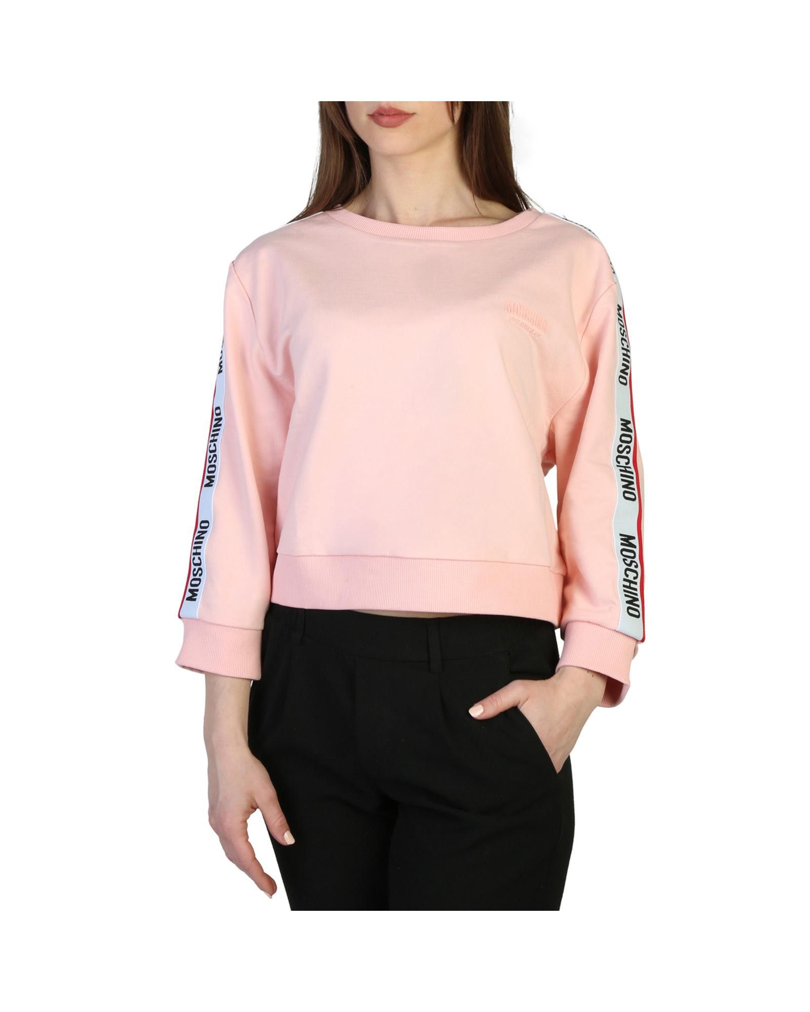 image of Moschino Cotton Blend Sweatshirt With 3/4 Sleeves in Pink, Women's (Size Large)