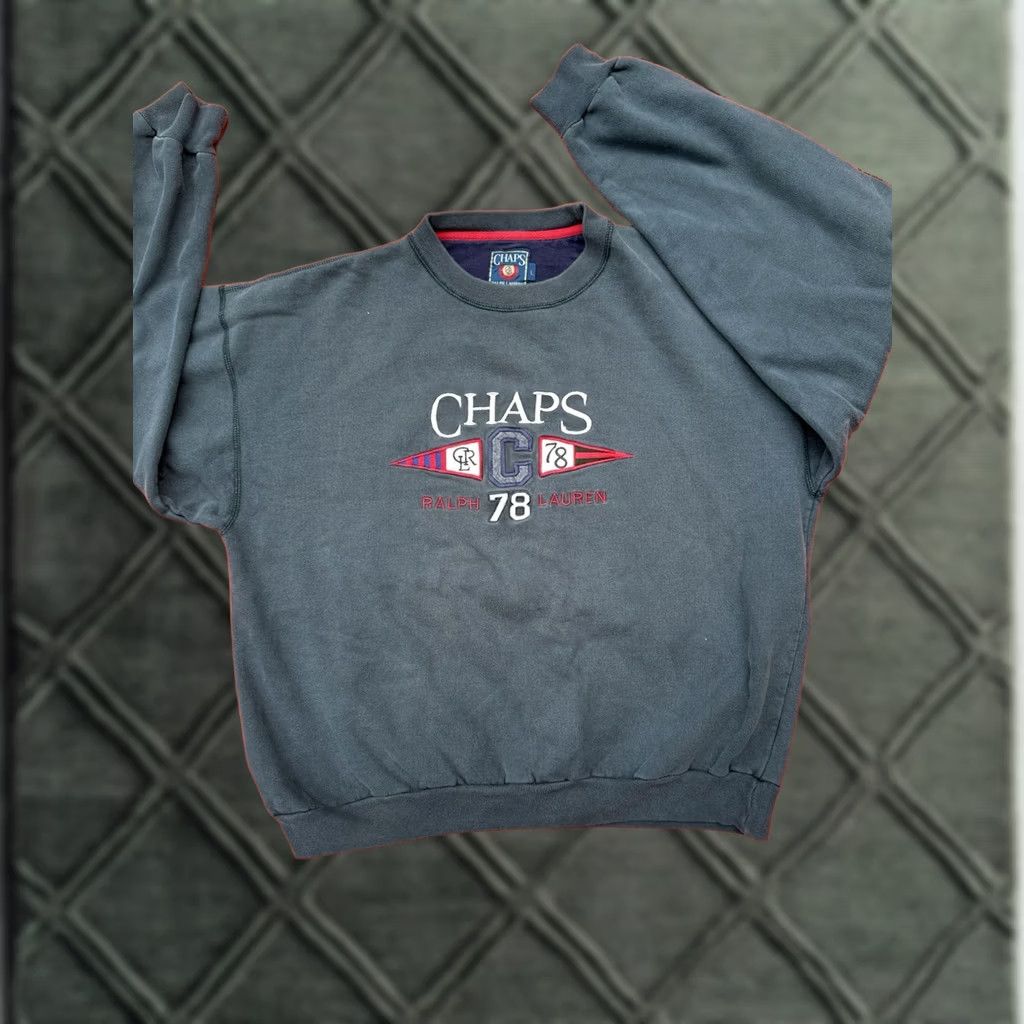 Chaps VINTAGE CHAPS Ralph Lauren Sportsman Crewneck Sweatshirt Mens L Blue 90s Pullover Shirt Size US L / EU 52-54 / 3 - 1 Thumbnail