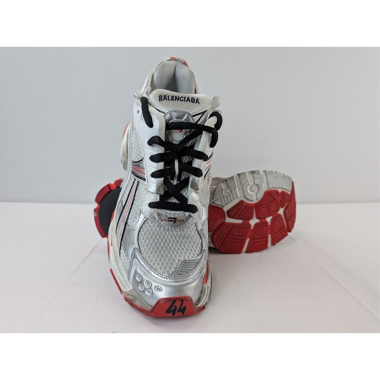 Balenciaga o1rshd1 Mesh Rubber Runners in White/Red/Black Size US 11 / EU 44 - 14 Thumbnail