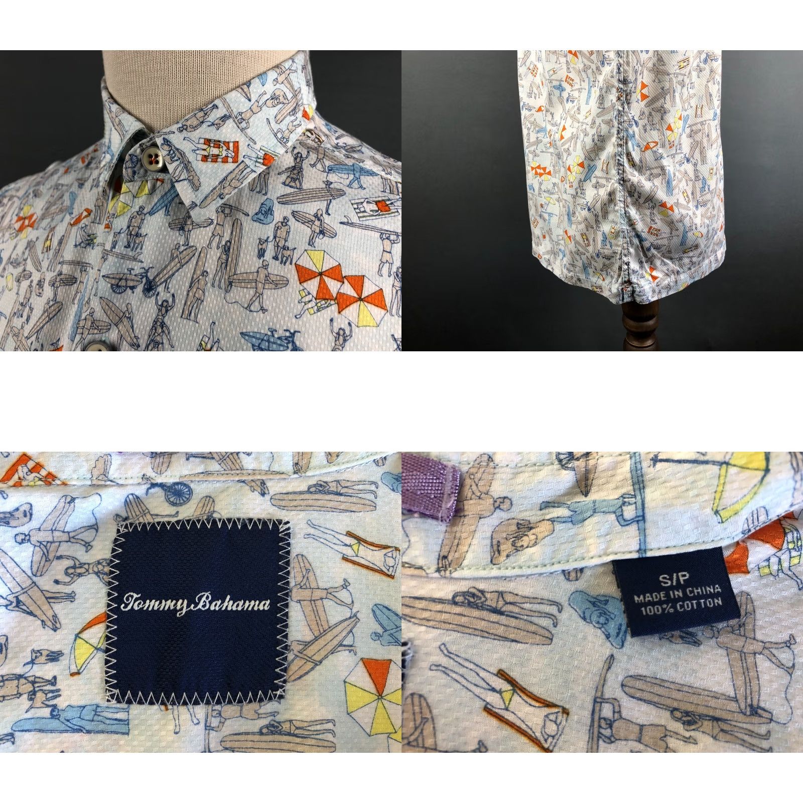 Tommy Bahama Tommy Bahama Shirt Size S Blue Cotton Patterned Men's Size US S / EU 44-46 / 1 - 8 Thumbnail