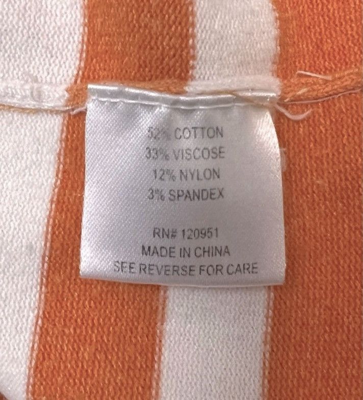 Other Pink Rose Orange & White Striped Deep V Sweater Top Large Size L / US 10 / IT 46 - 4 Thumbnail