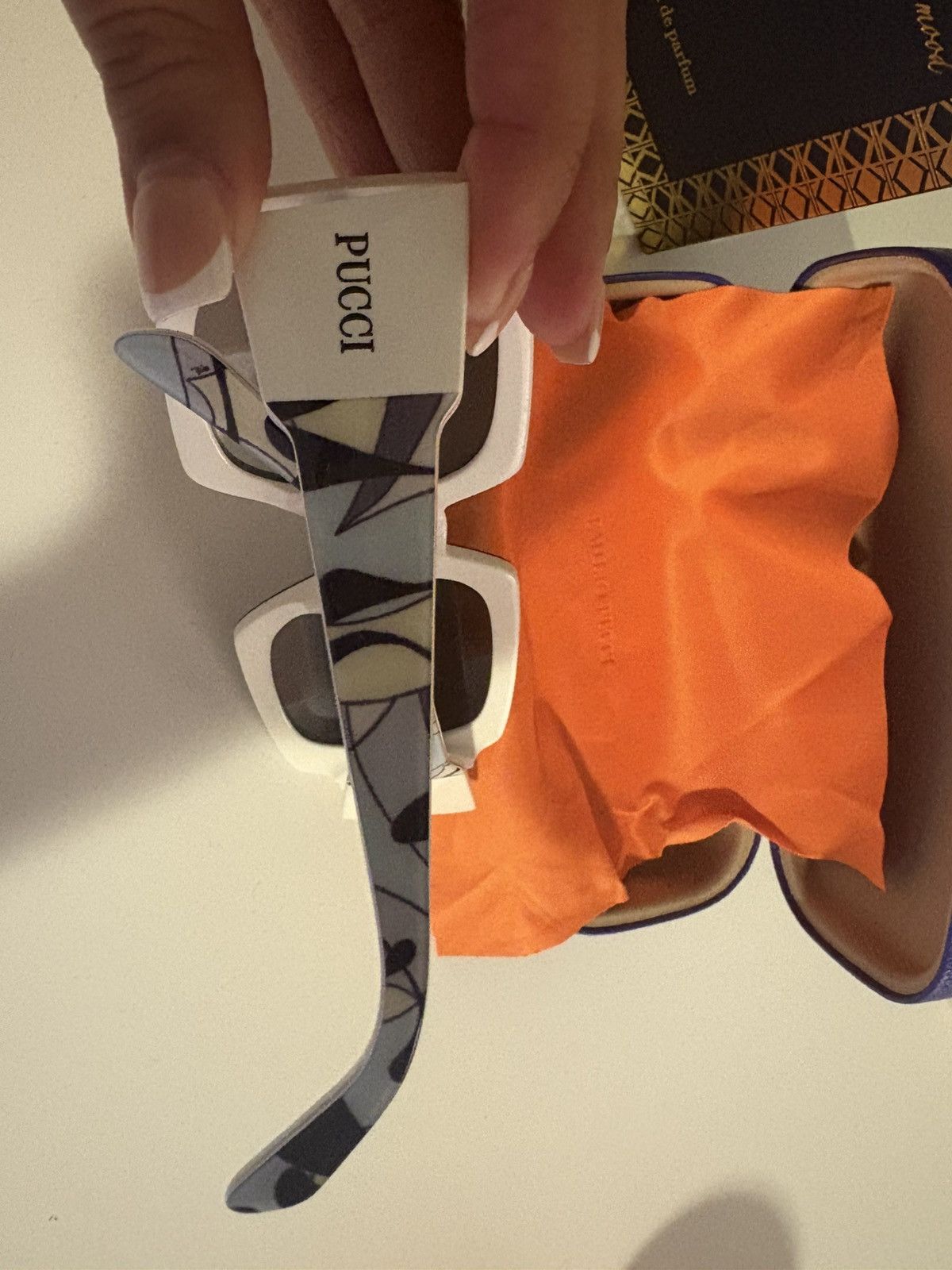Emilio Pucci Emilio Pucci White and Blue Sunglasses Size ONE SIZE - 2 Thumbnail