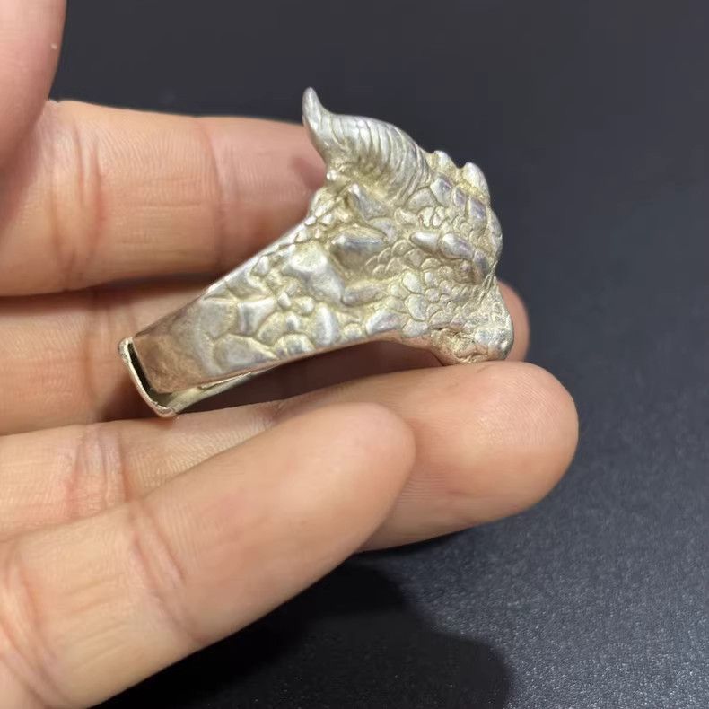 VIBE Chrome Dragon Silver Ring Vintage Rings🔥🔥🔥 Size ONE SIZE - 5 Thumbnail
