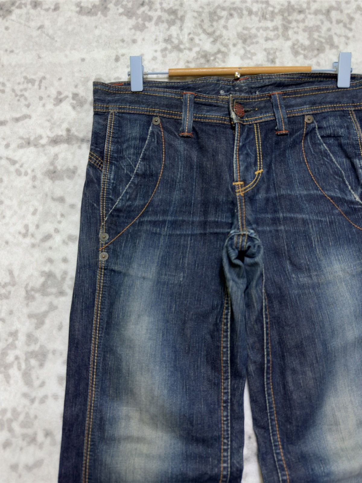 Edwin Vintage Edwin 503 Blue Trip Flared Denim Jeans Size US 31 - 4 Thumbnail