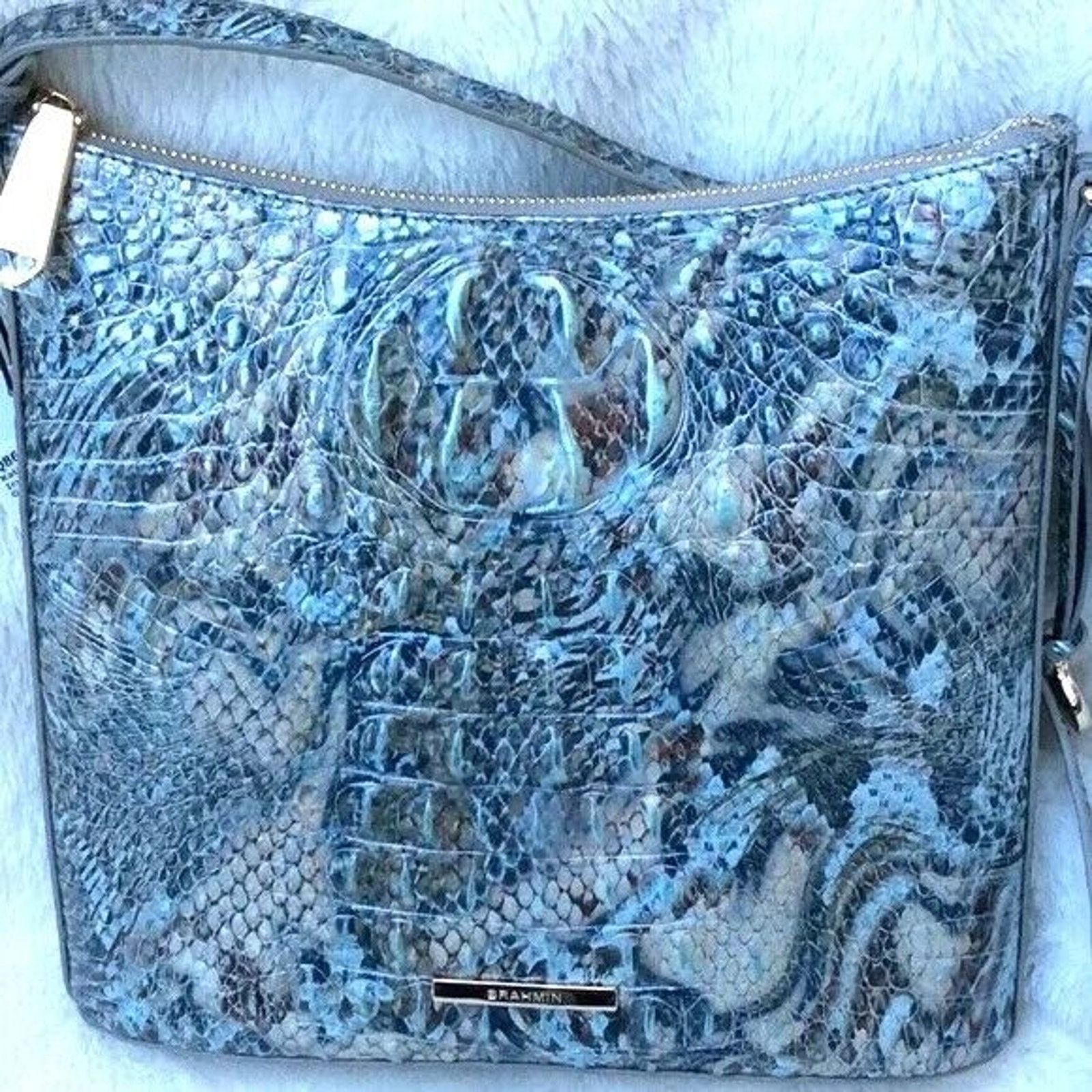 BRAHMIN Brahmin Crossbody Color: Icy Python Melbourne 10" by 10" NWT Size ONE SIZE - 1 Thumbnail