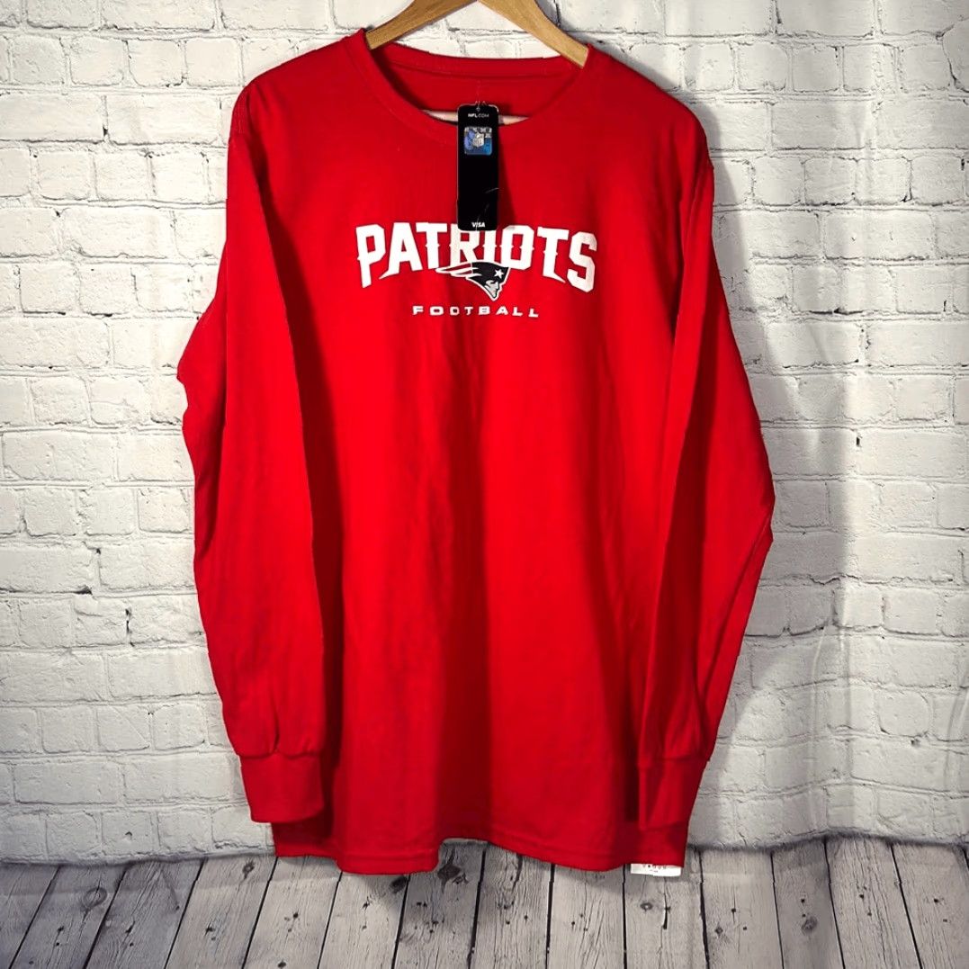 NFL Majestic New England Patriots Shirt Long Sleeve Front Logo NFL Red XL Mens Size US XL / EU 56 / 4 - 2 Thumbnail