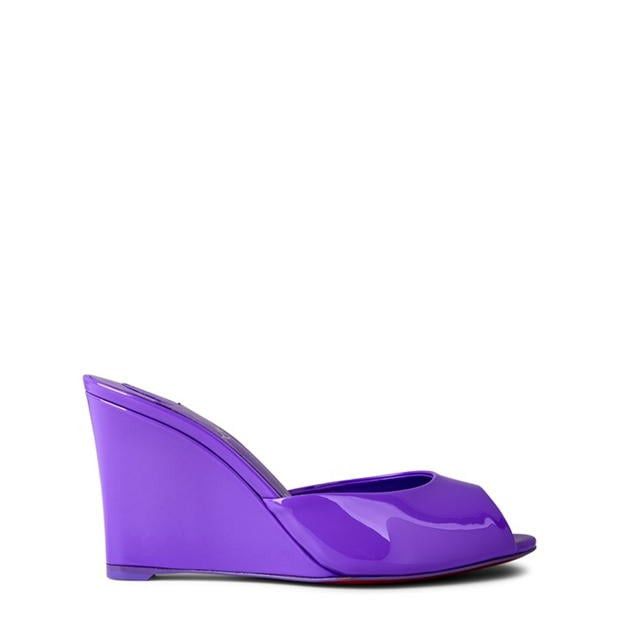 Christian Louboutin Me Dolly Zeppa Patent Leather 85mm Mules Size US 6 / IT 36 - 1 Thumbnail
