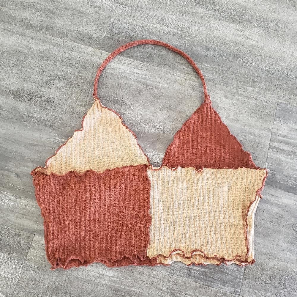 Shein Chocolate Colorblock SHEIN Cropped Halter Size S / US 4 / IT 40 - 2 Thumbnail