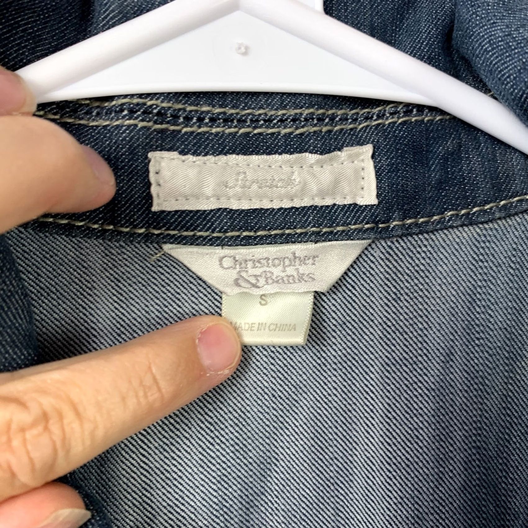 Vintage VINTAGE Christopher & Banks Jacket Womens Small Long Denim Blue Button Pockets Retro Fall Winter 90s Womens Size S / US 4 / IT 40 - 3 Thumbnail