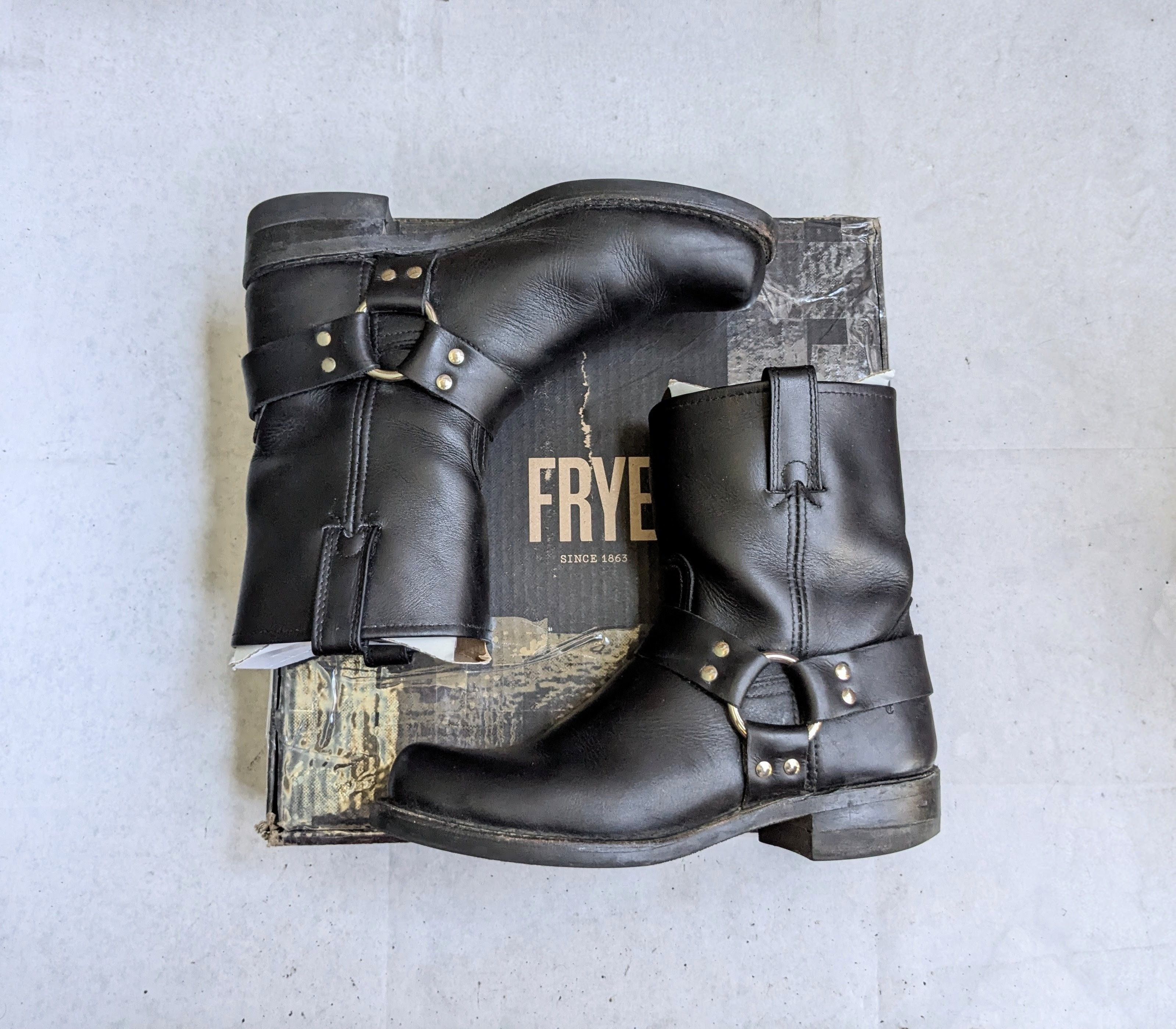Frye Frye Harness Boots Black Leather 9.5 M Leather Buckle Size US 9.5 / EU 42-43 - 1 Thumbnail