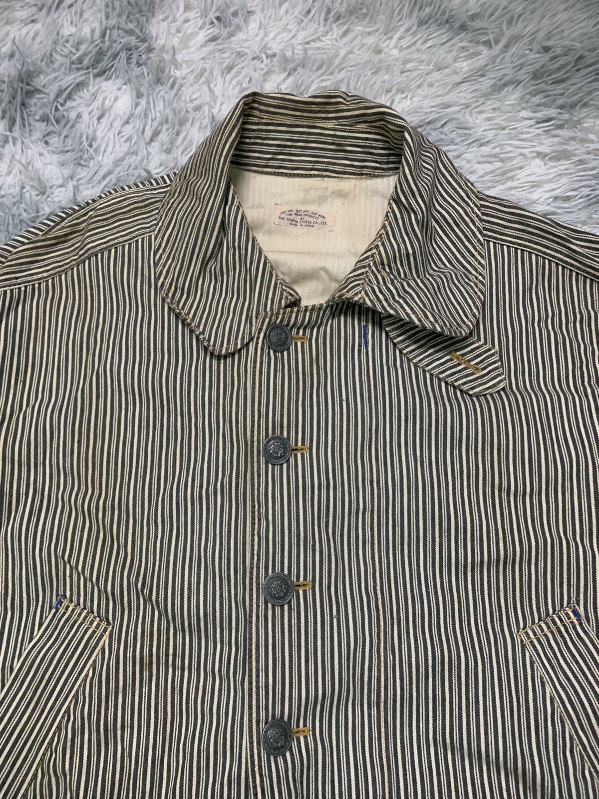 45rpm 80s 45RPM HIKORY DENIM TRUCKER JACKET Size US XL / EU 56 / 4 - 8 Thumbnail