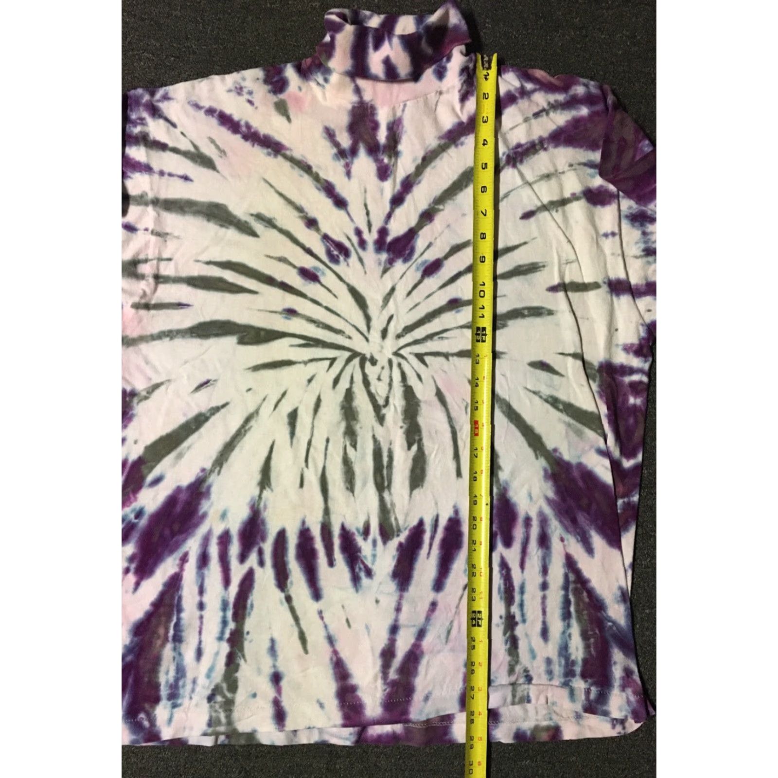 Fruit Of The Loom VINTAGE 90s Tie Dye Mock Neck Shirt XL Fruit of the Loom USA Long Sleeve Graphic Tee Men Hippie Grunge Psychedelic Rock Size US XL / EU 56 / 4 - 7 Thumbnail
